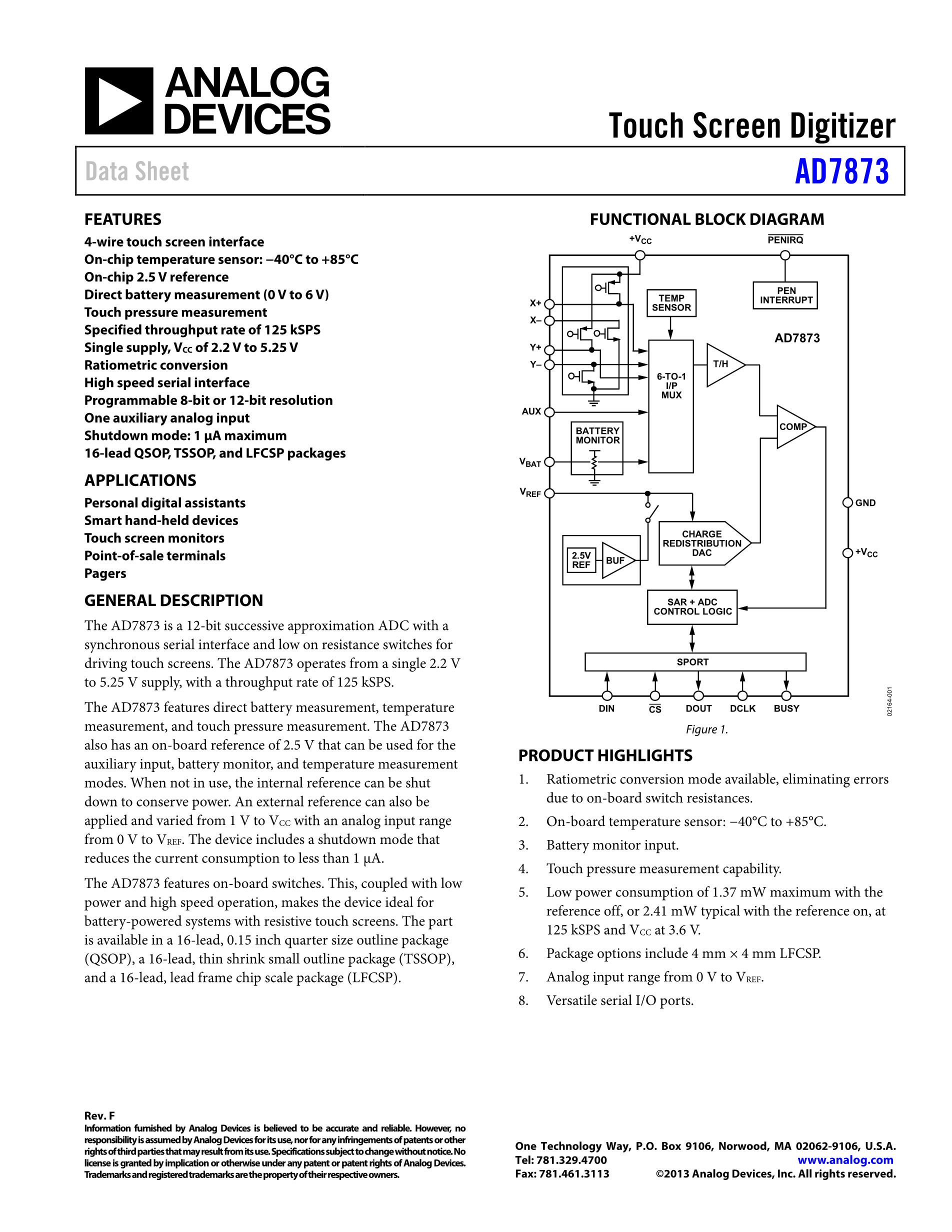 AD7873BRQZ-REEL's pdf picture 1