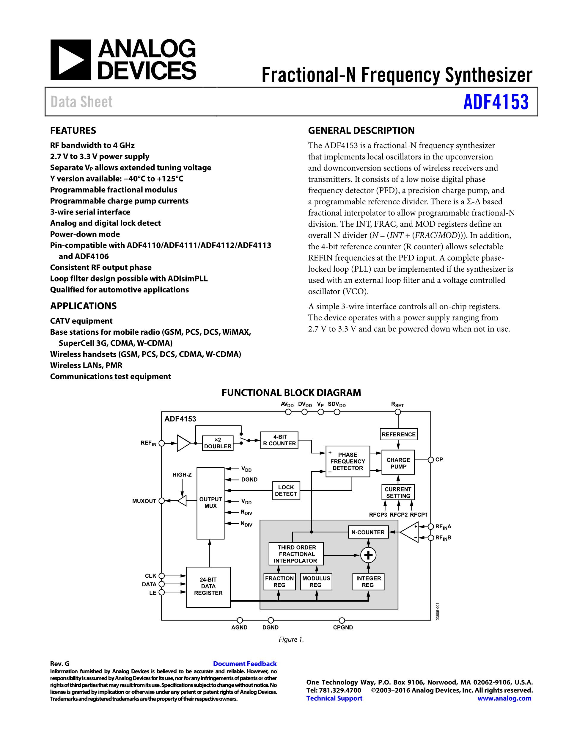 ADF4153BRU's pdf picture 1
