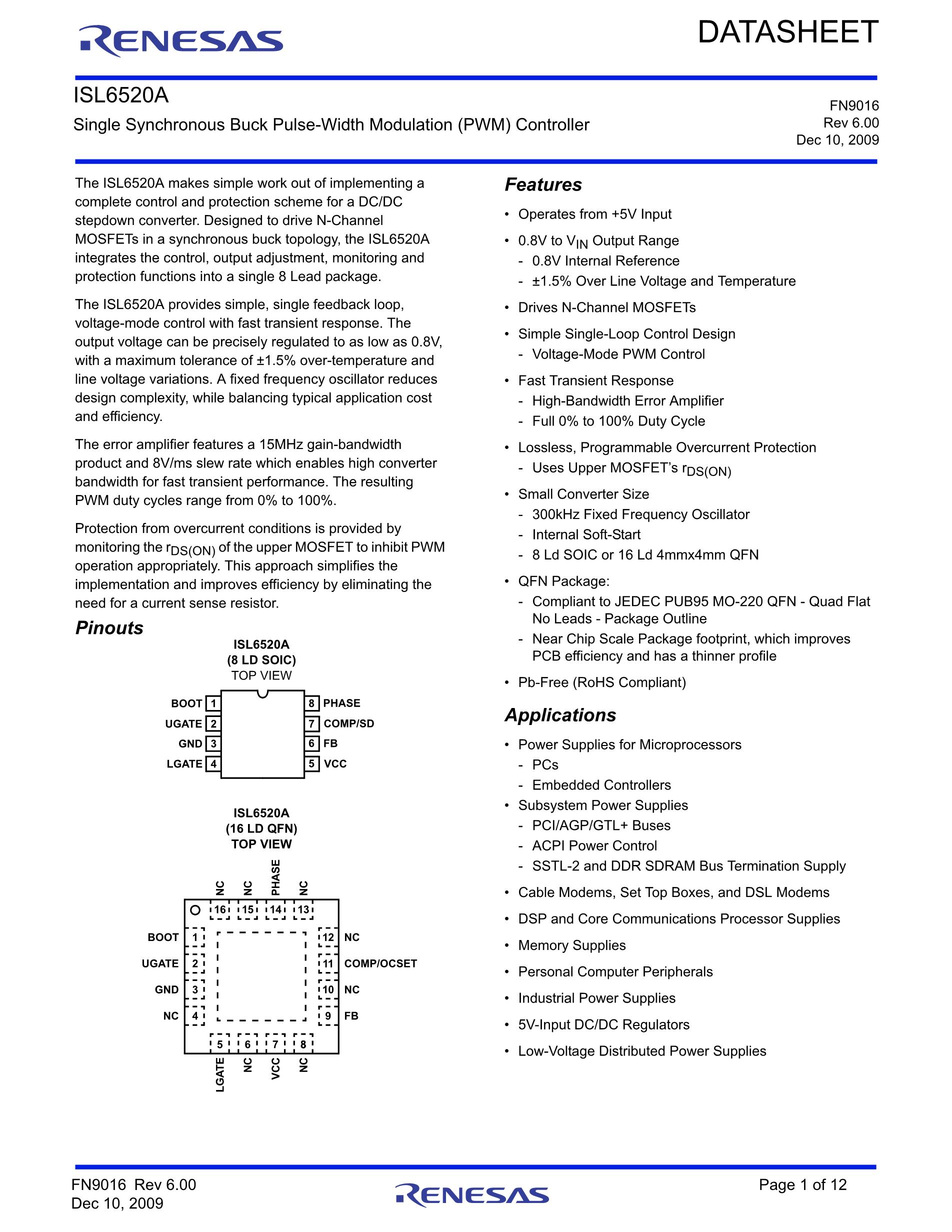 ISL6521CBZS2698's pdf picture 1