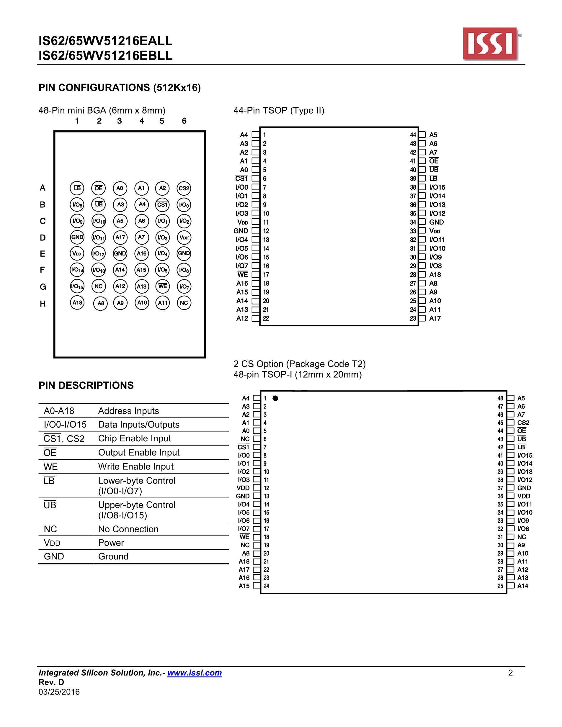 IS62WV1288FALL-55BLI's pdf picture 2