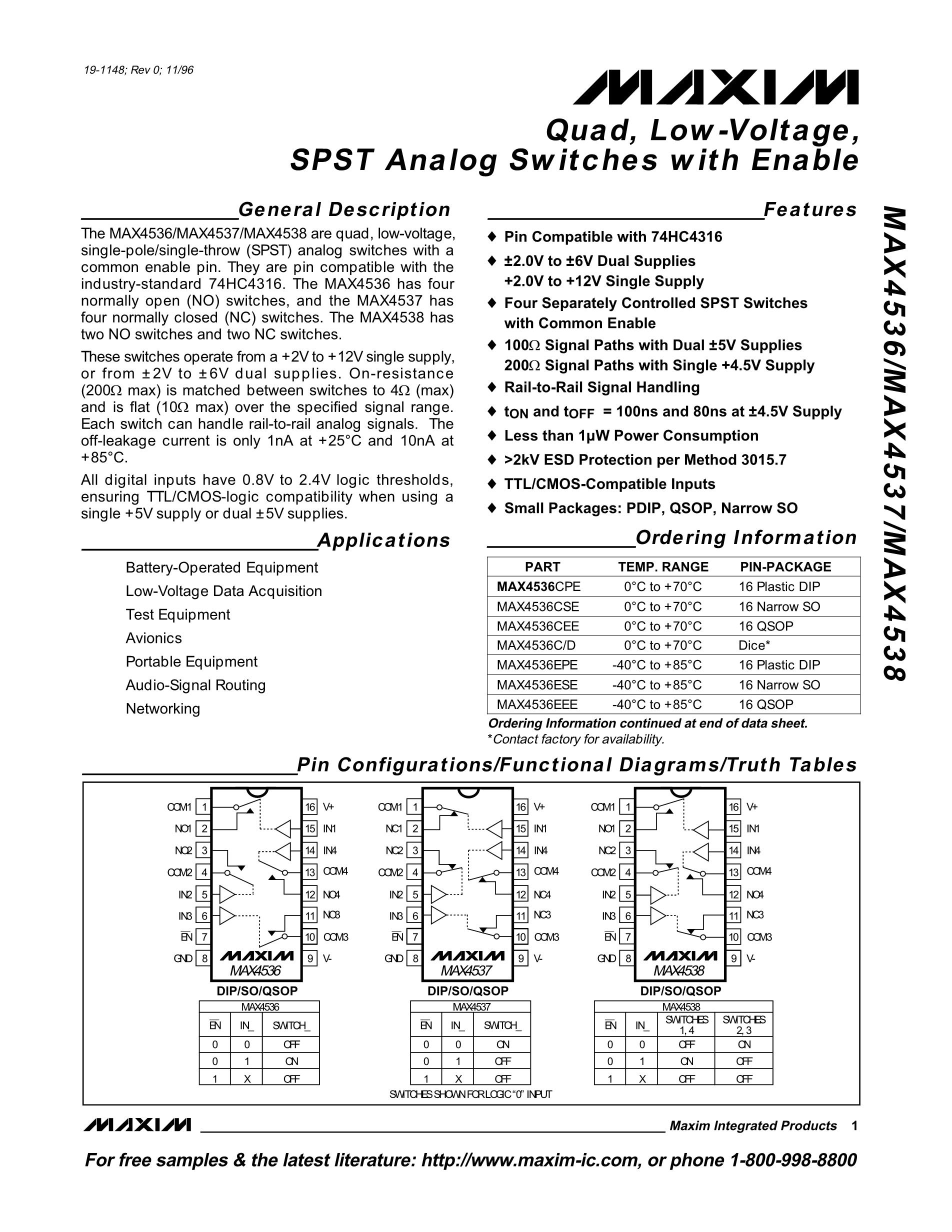 MAX4533EAP's pdf picture 1