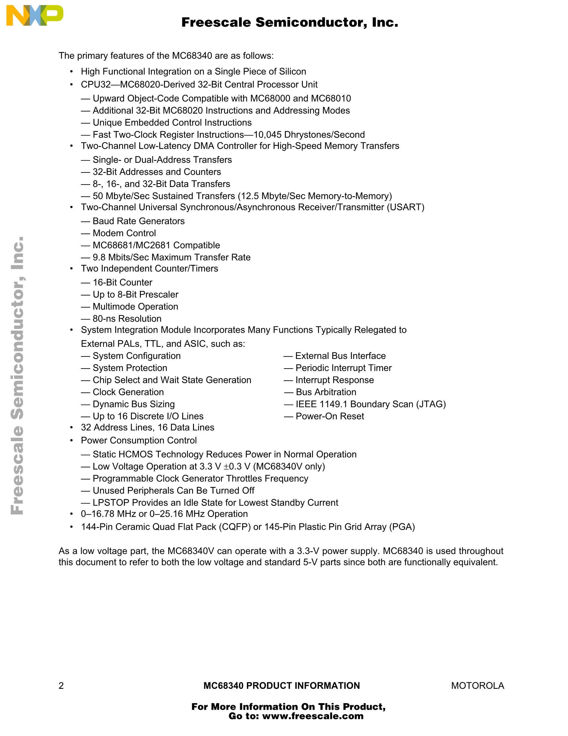 MC68340CFE16E's pdf picture 2