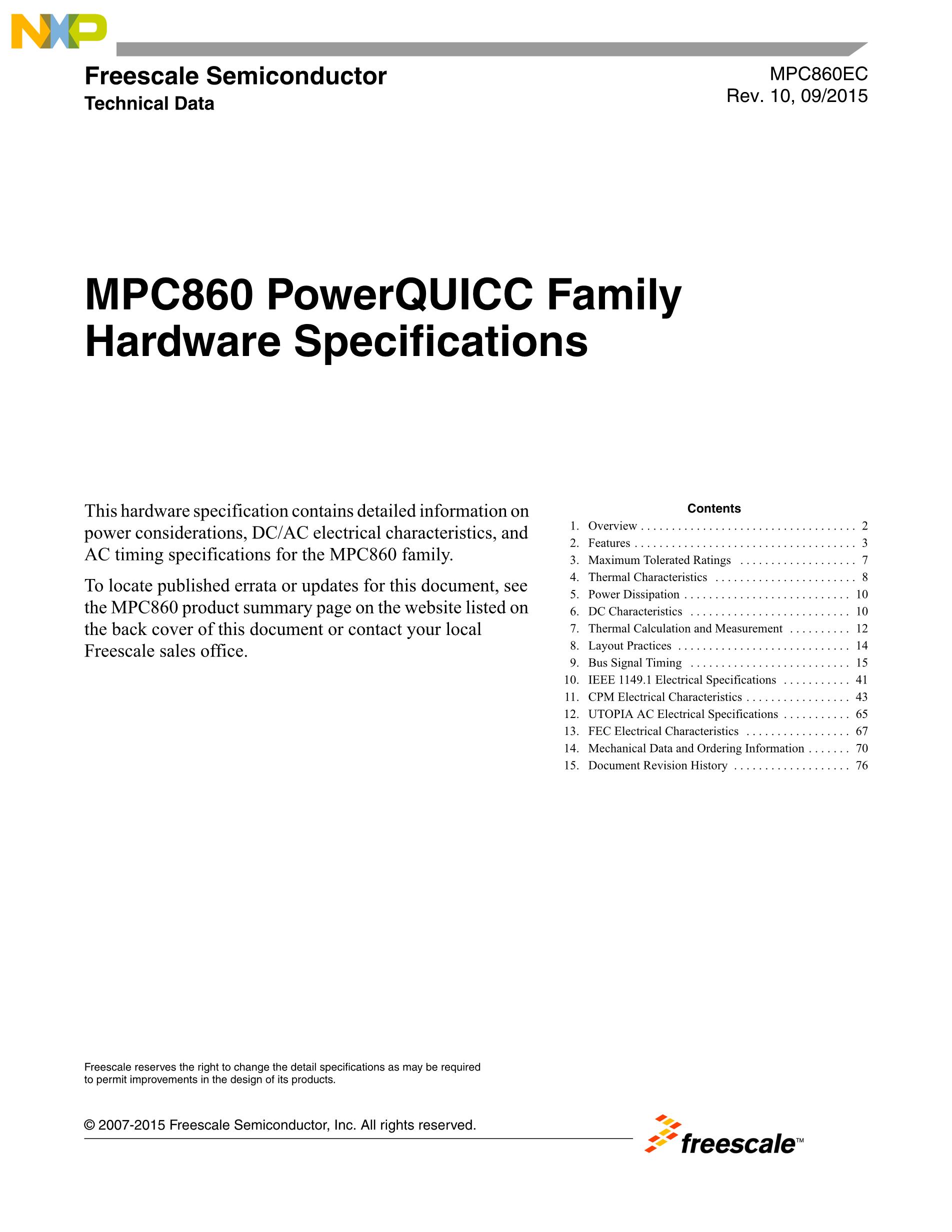 MPC860SRCZQ66D4's pdf picture 1