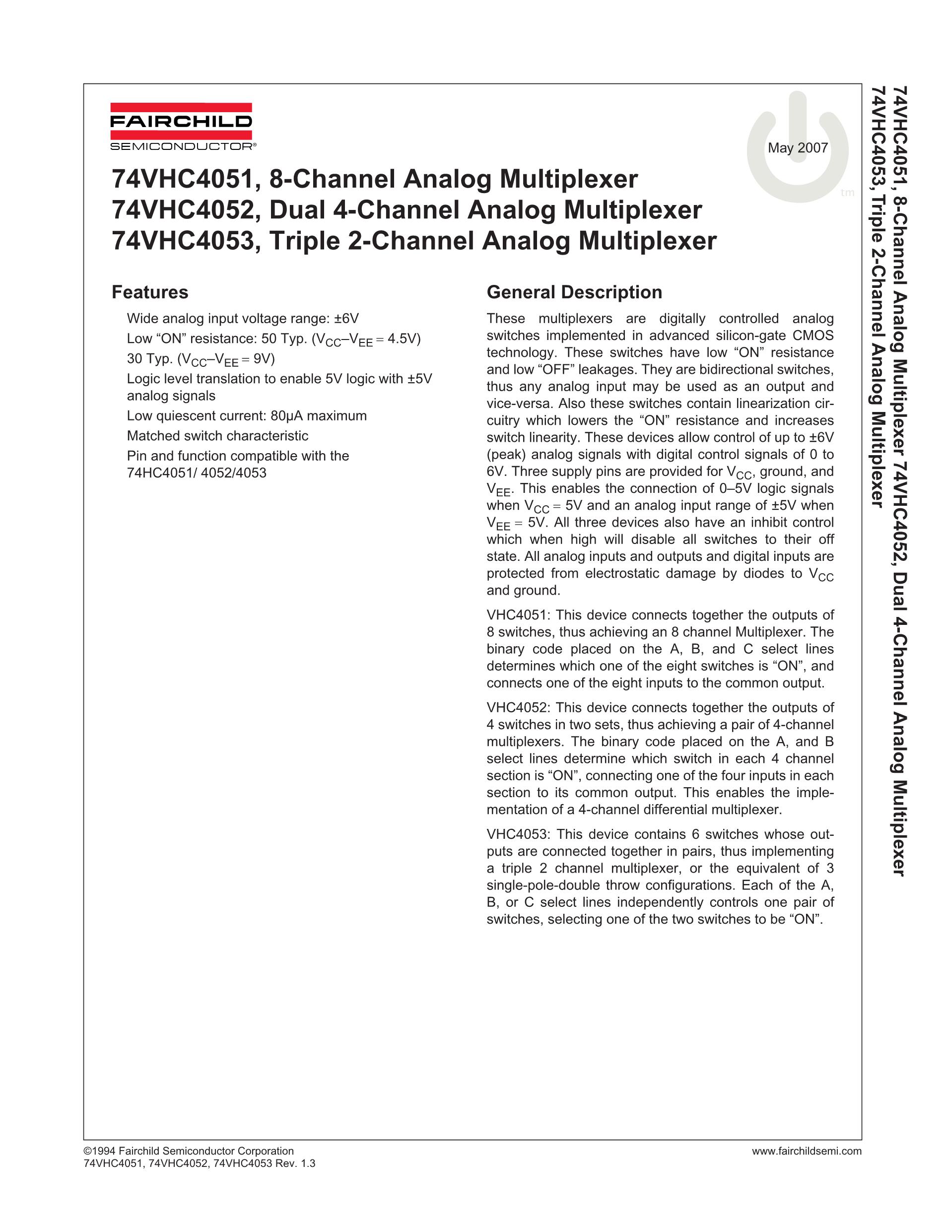 74VHC4051AFT's pdf picture 1