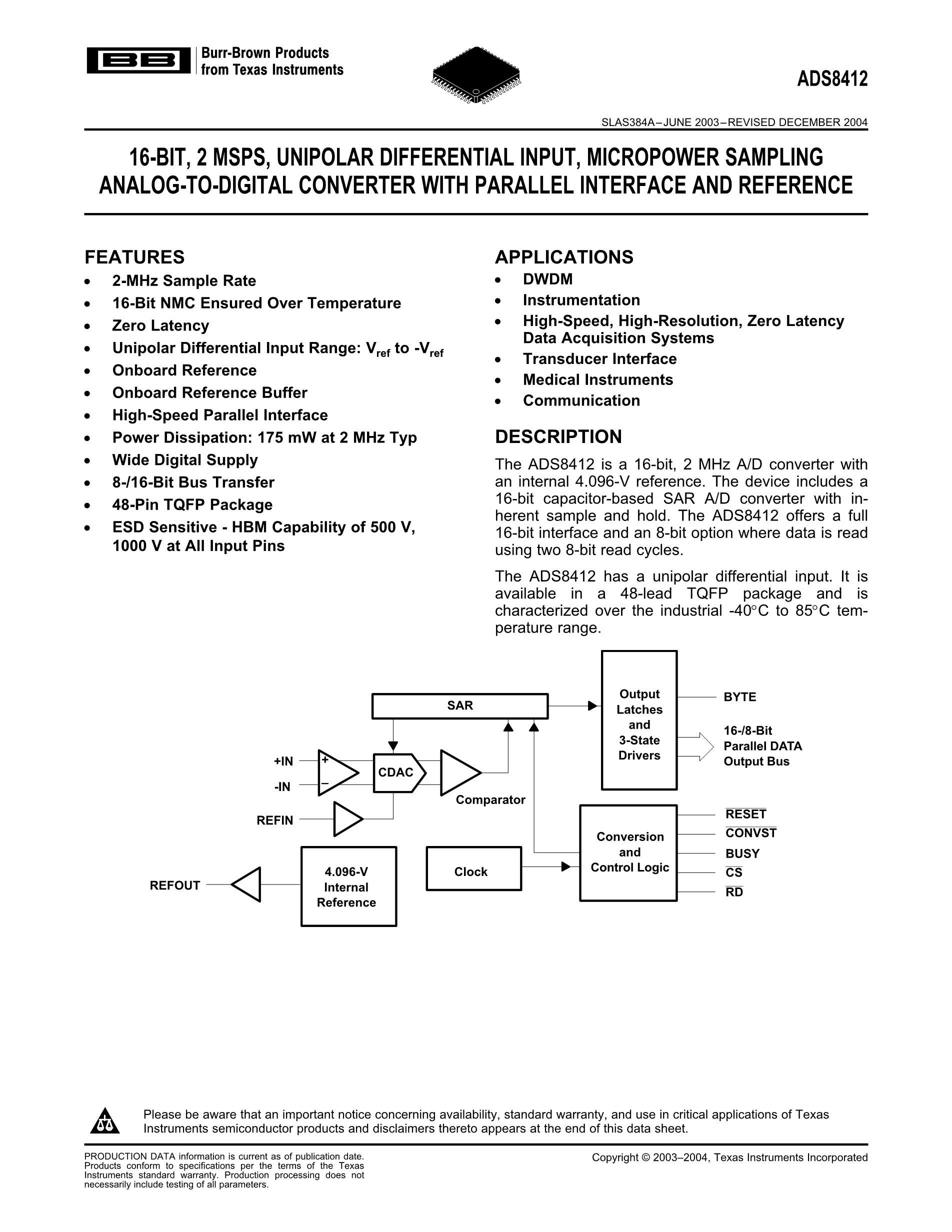 ADS8411IPFBR's pdf picture 1