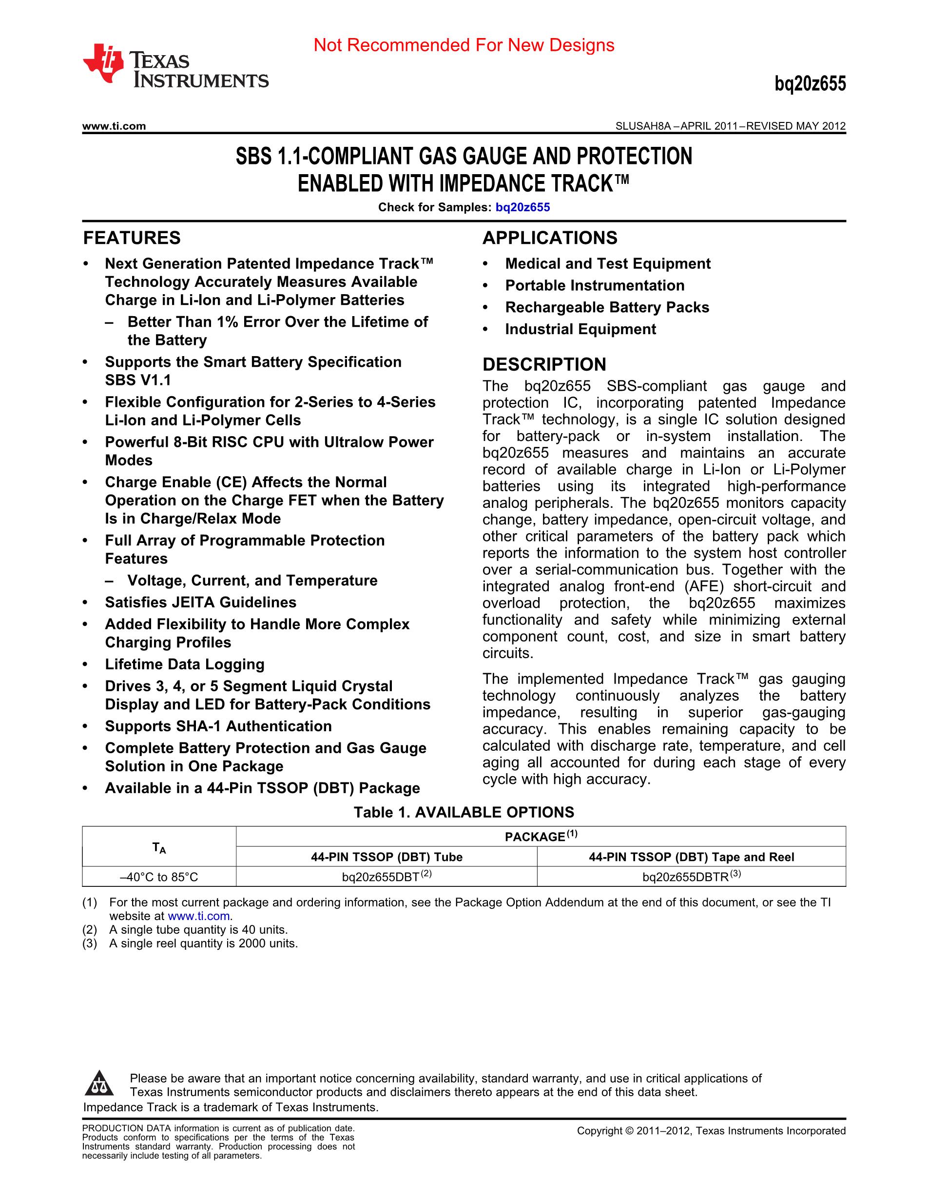 BQ20Z65DBT-R1's pdf picture 1