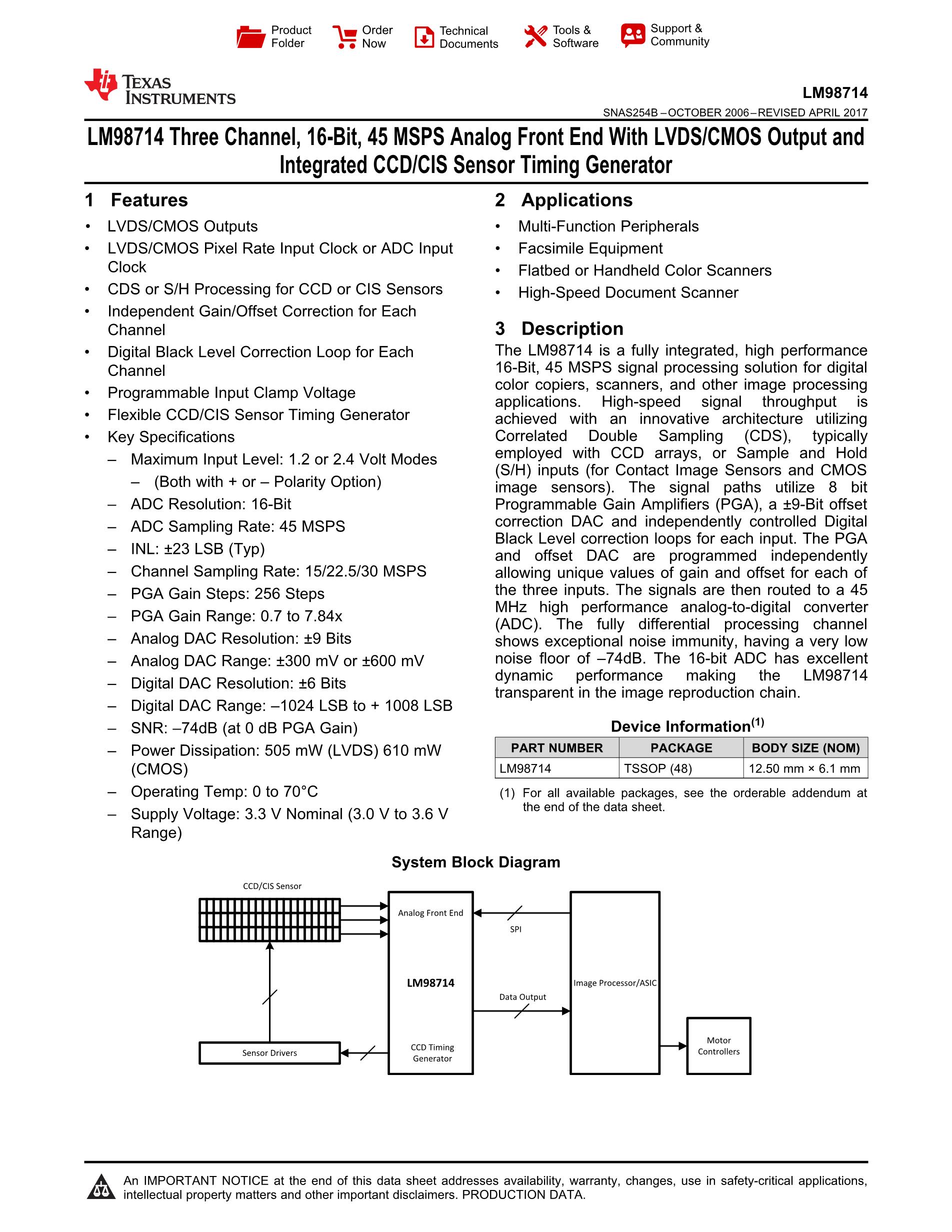 LM98714BCMTX/NOPB's pdf picture 1