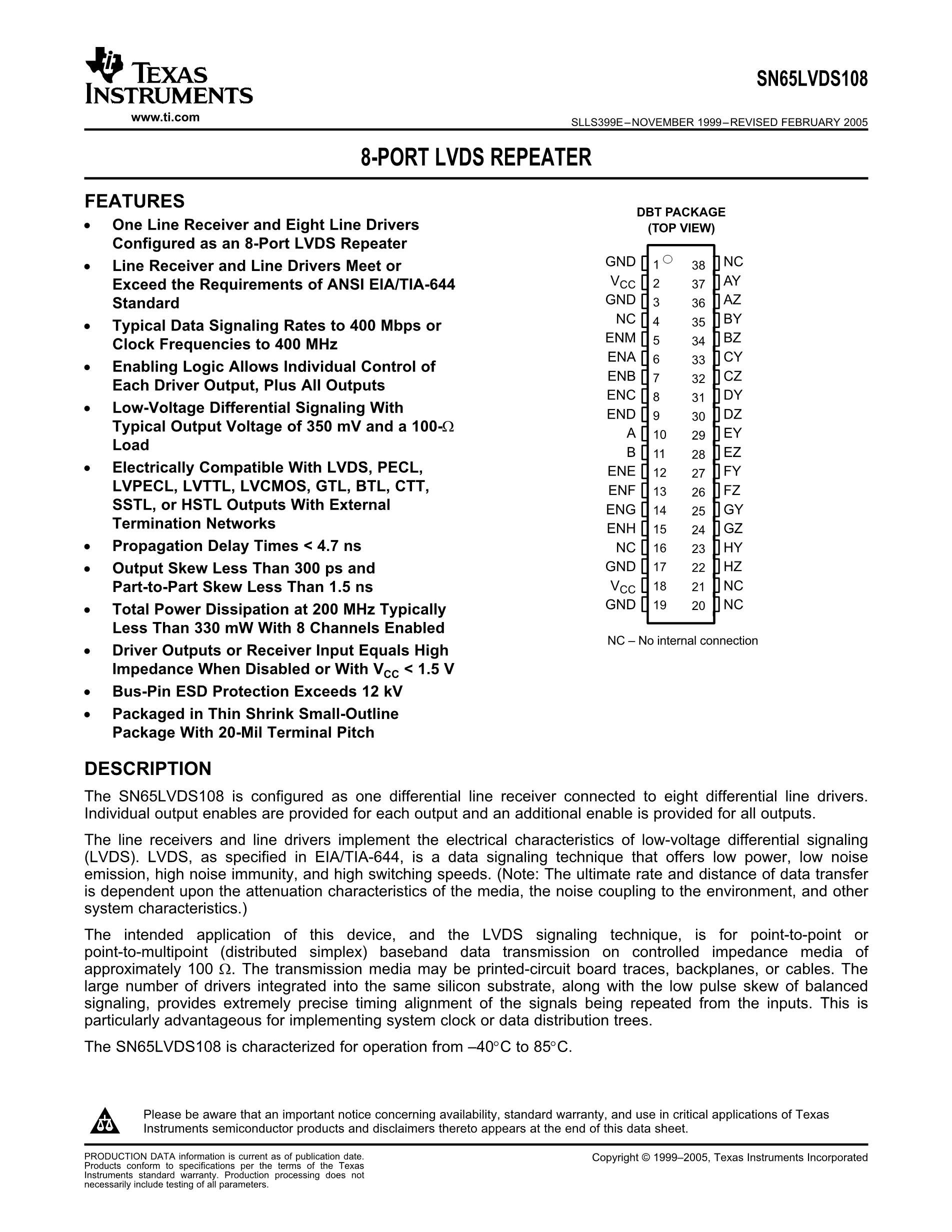 SN65LVDS108DBTR's pdf picture 1