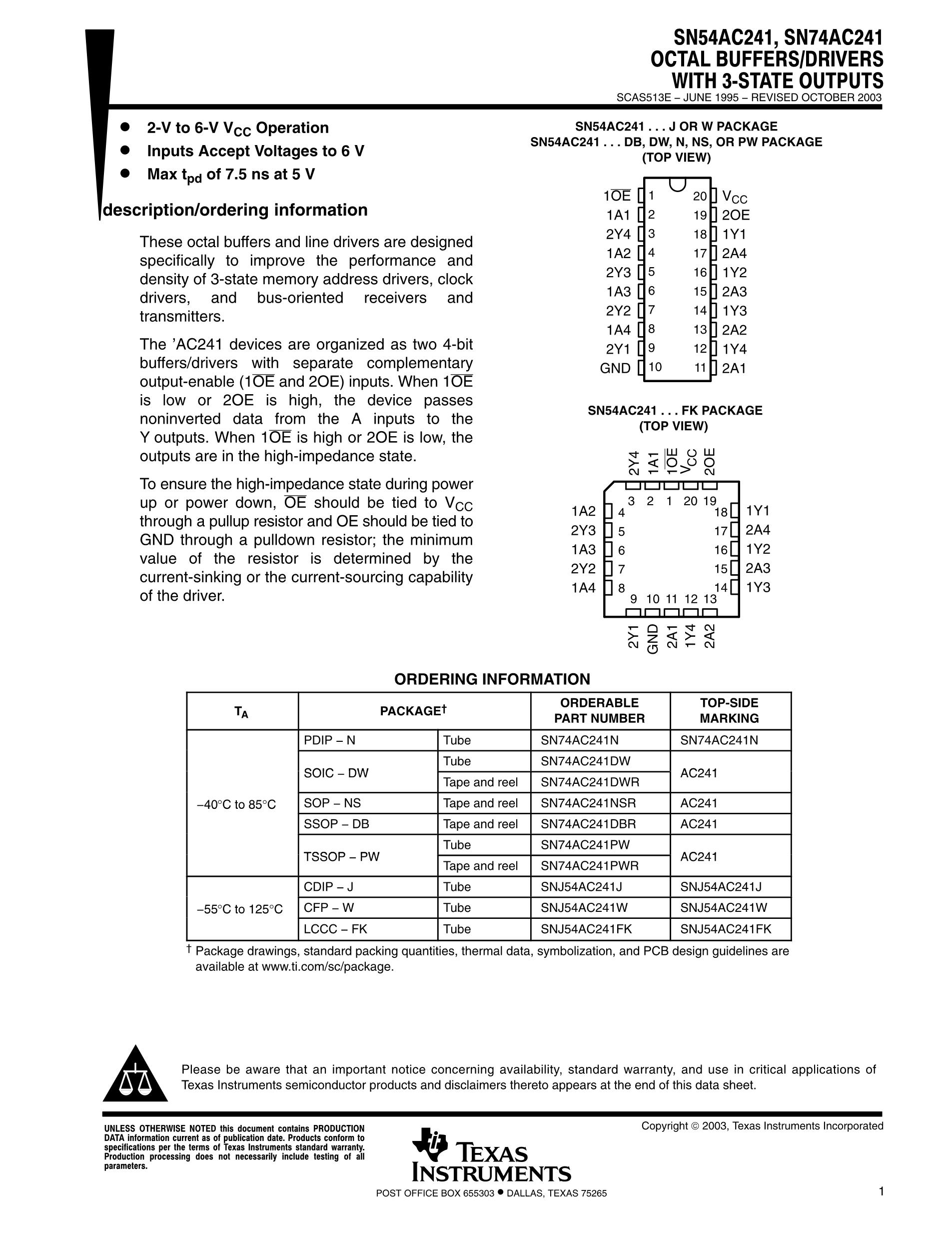 SN74ACT7803-20DLR's pdf picture 1