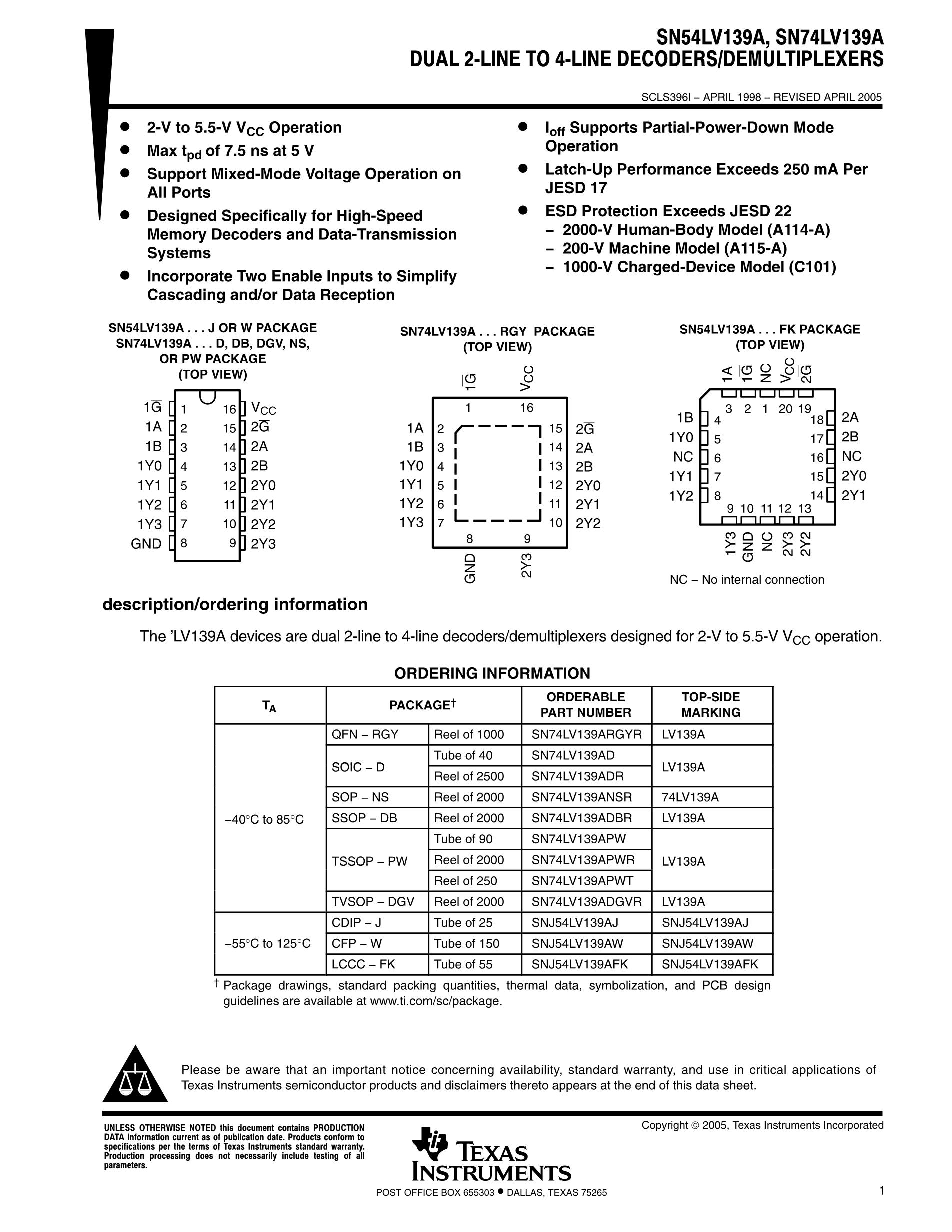 SN74LV139AD's pdf picture 1