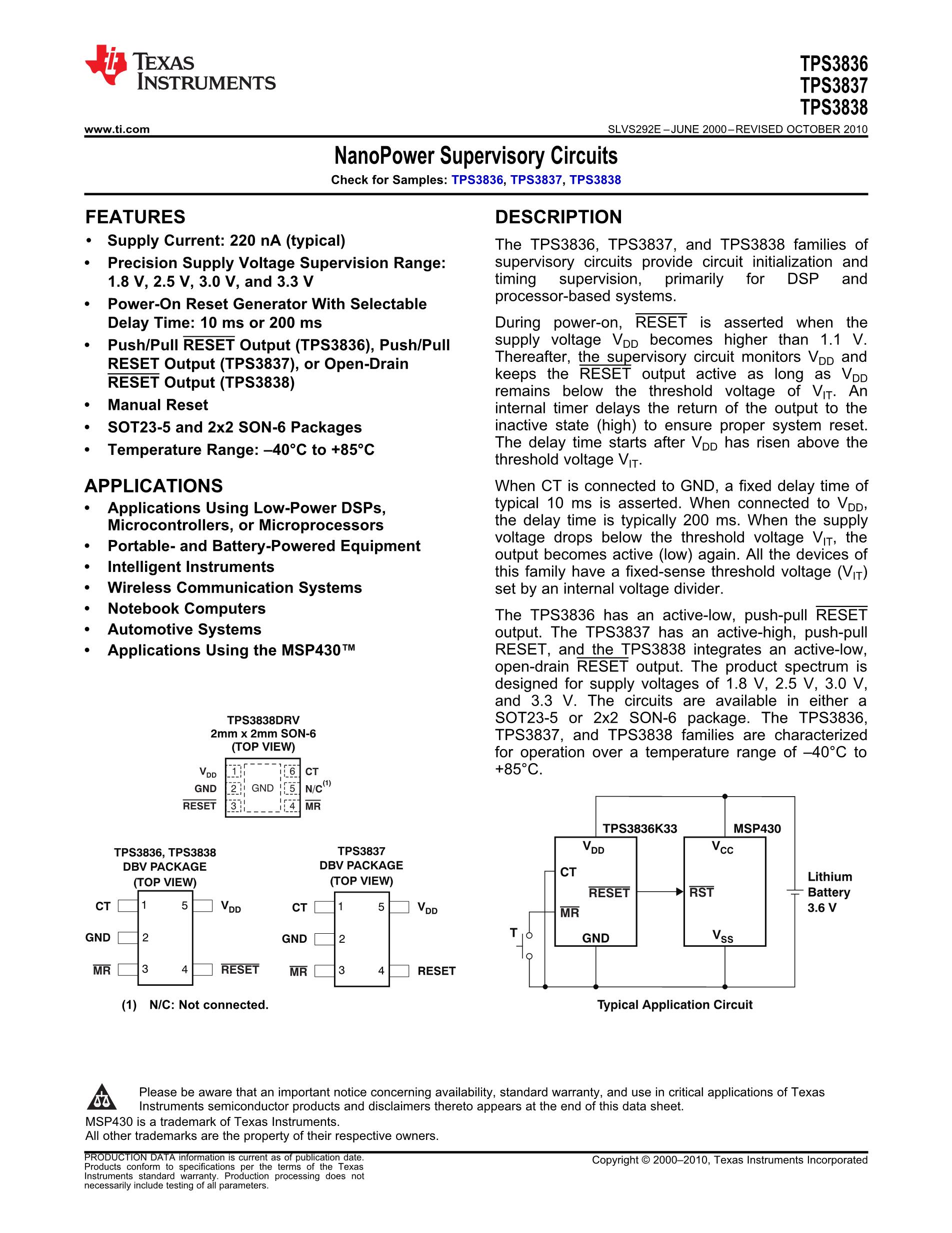 TPS3839G18DBZT's pdf picture 1