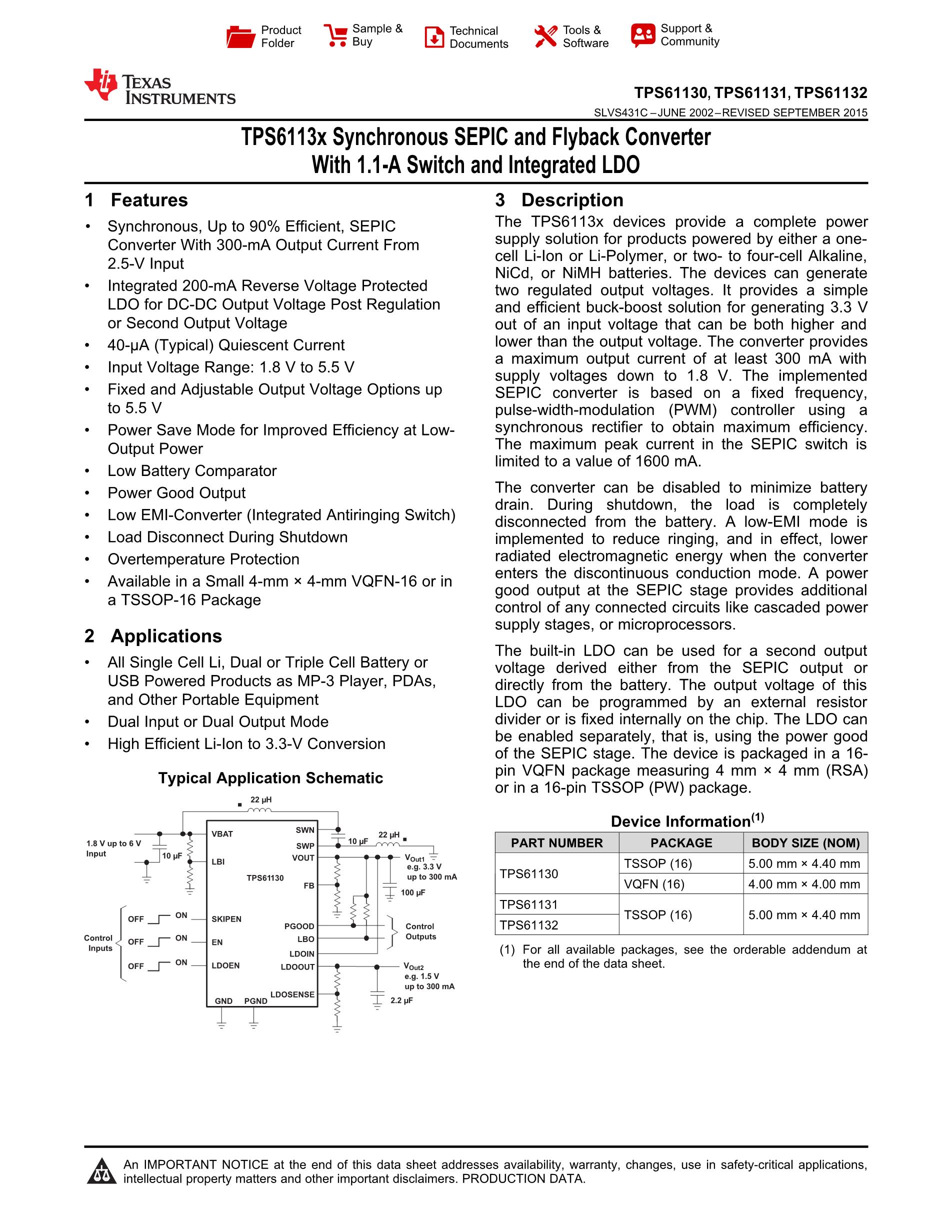 TPS61130PWR's pdf picture 1