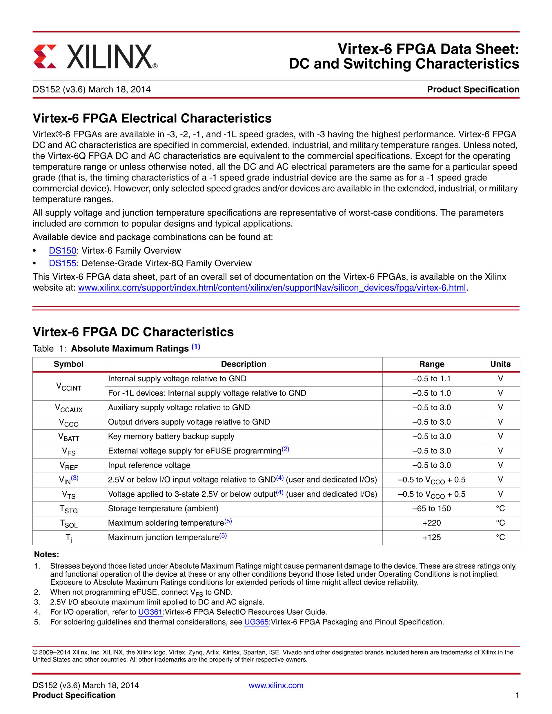 XC6VLX240T-1FFG784C's pdf picture 1