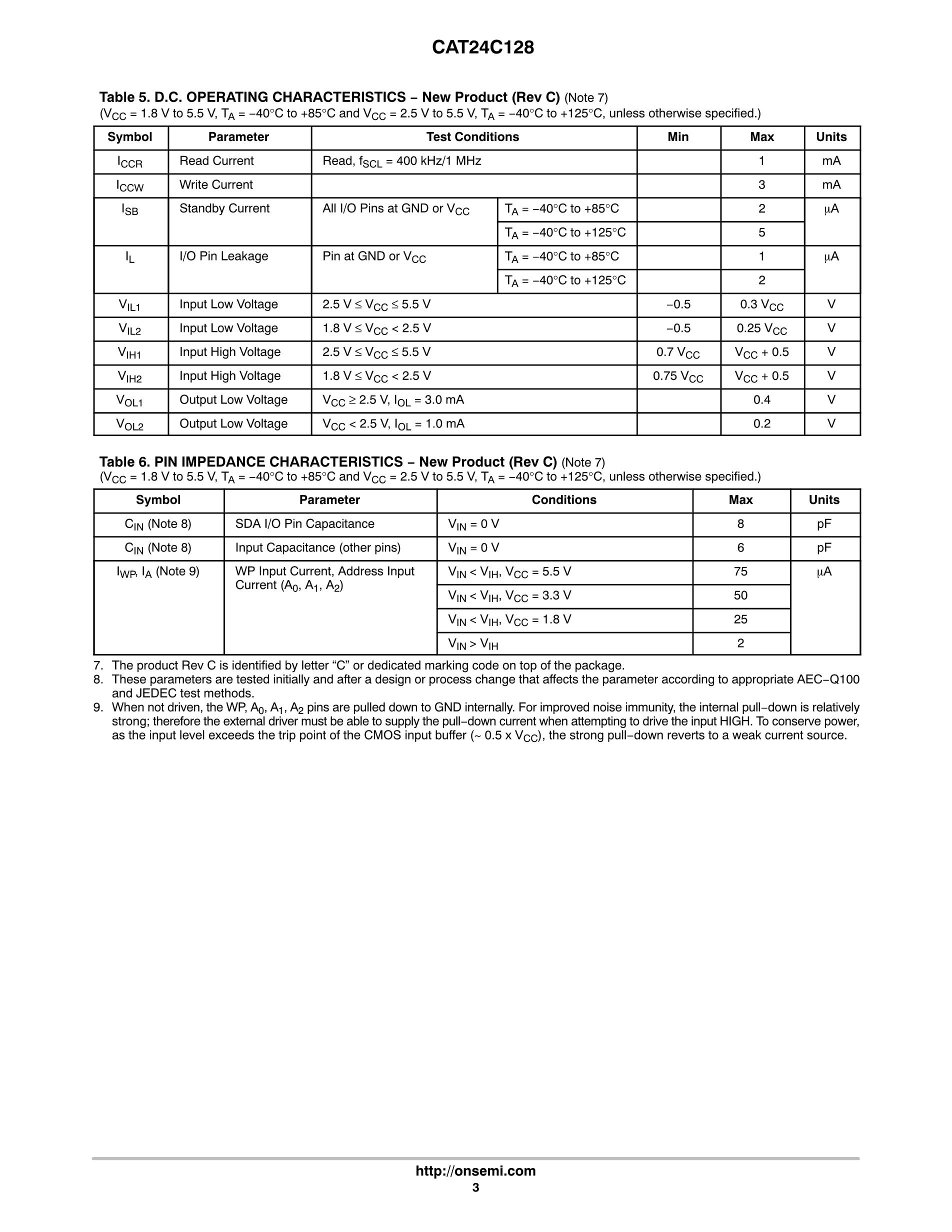 CAT24C128WI-GT3's pdf picture 3