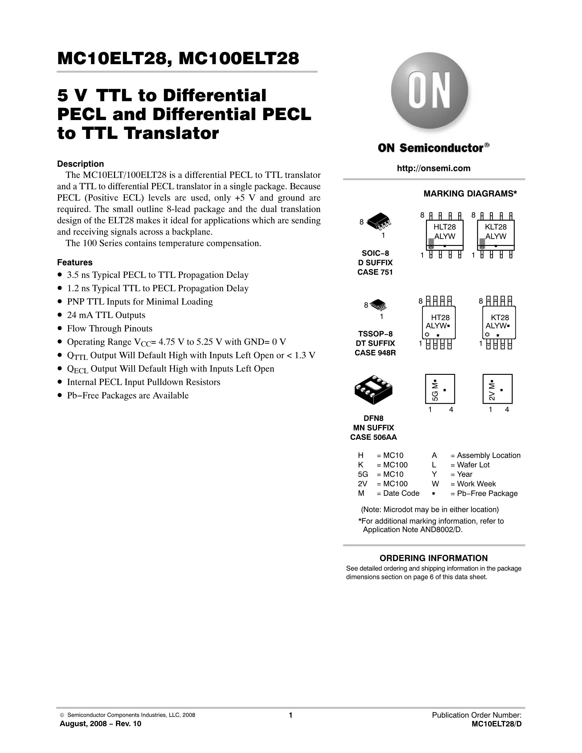 MC10EL12DTR2G's pdf picture 1