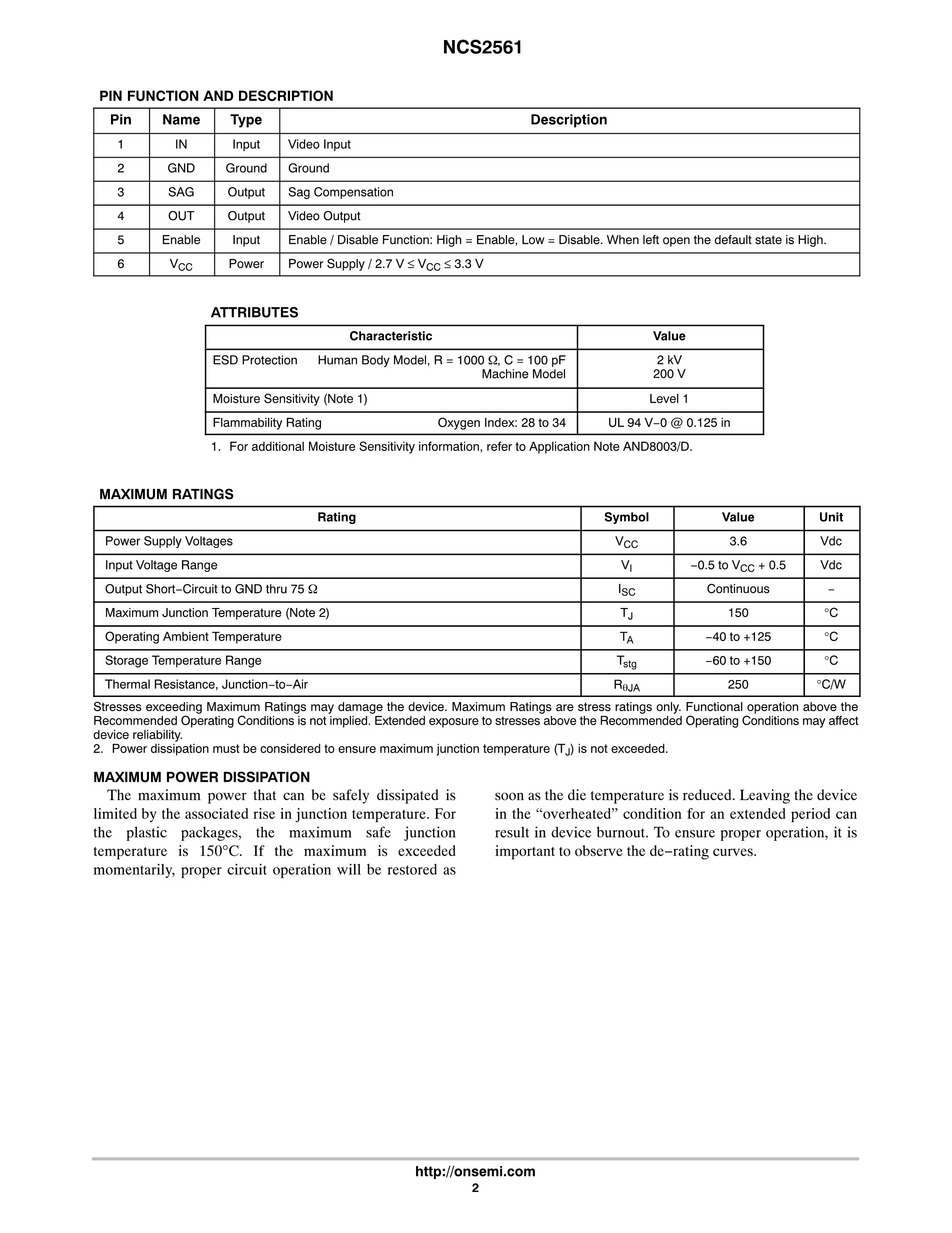 NCS2563DR2G's pdf picture 2