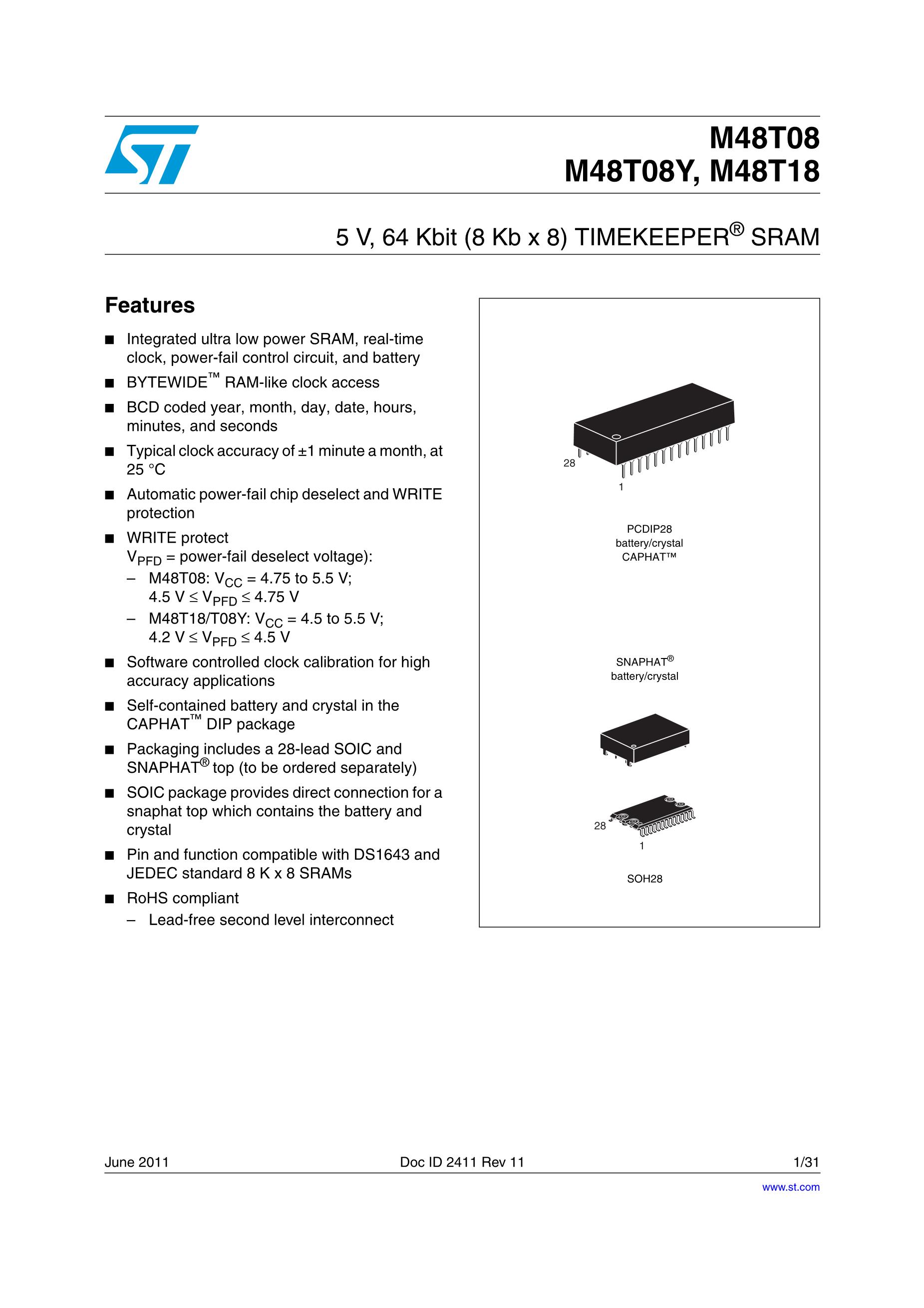 M48T08-150PC1's pdf picture 1