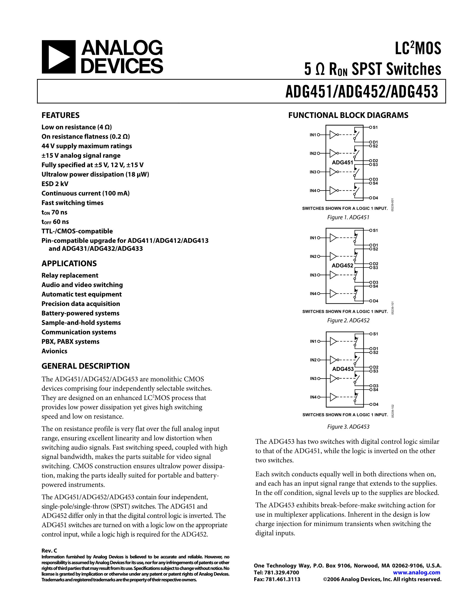 ADG453BNZ's pdf picture 1