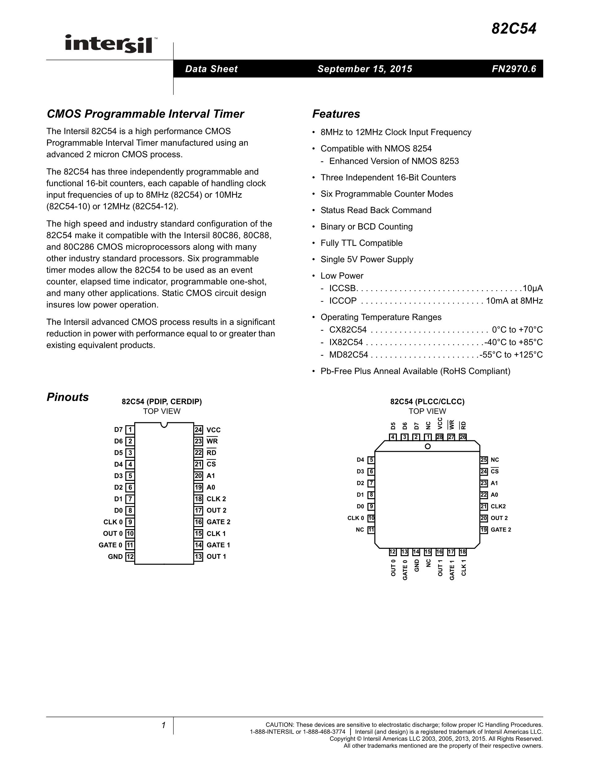 CS82C54-10's pdf picture 1
