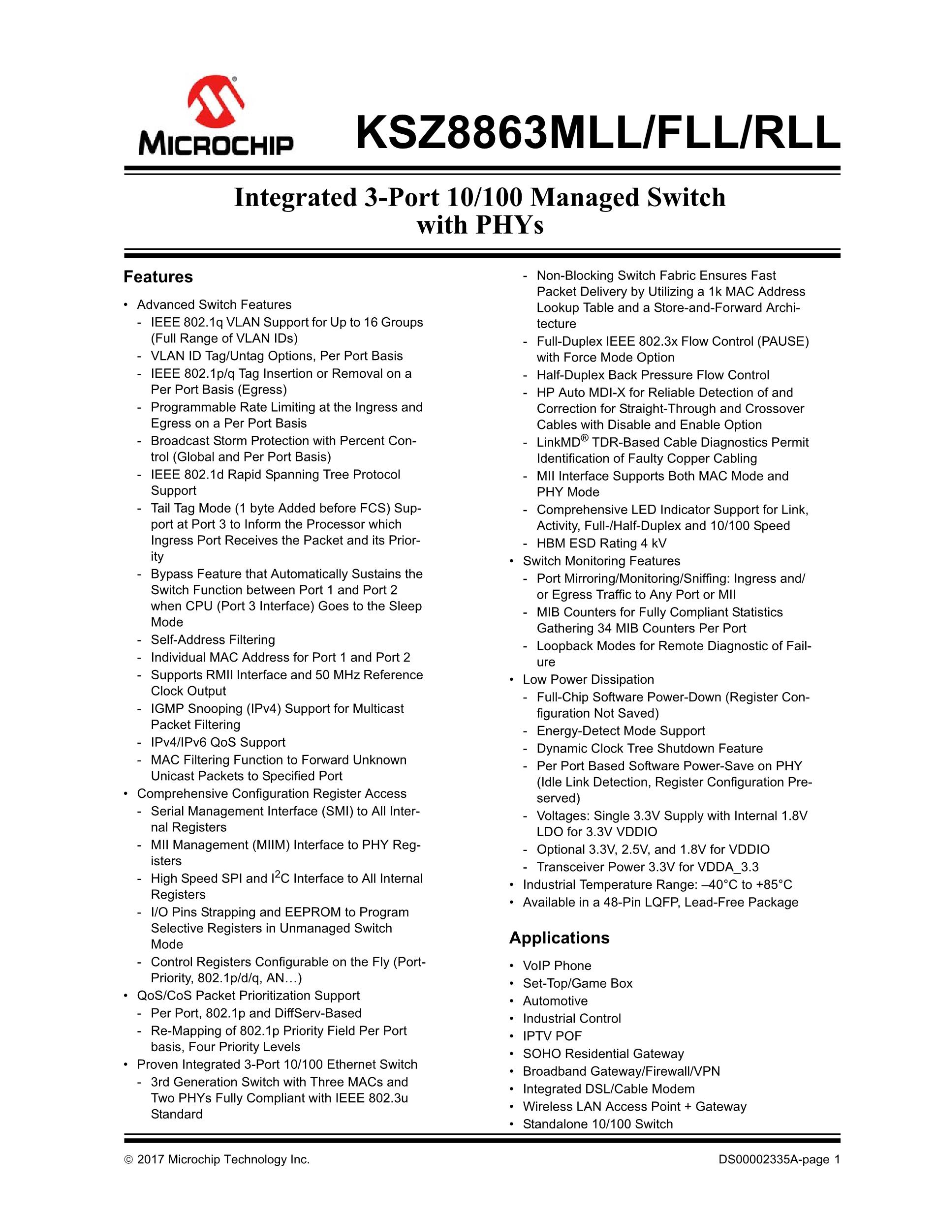 KSZ8863RLL KS8863RLL's pdf picture 1