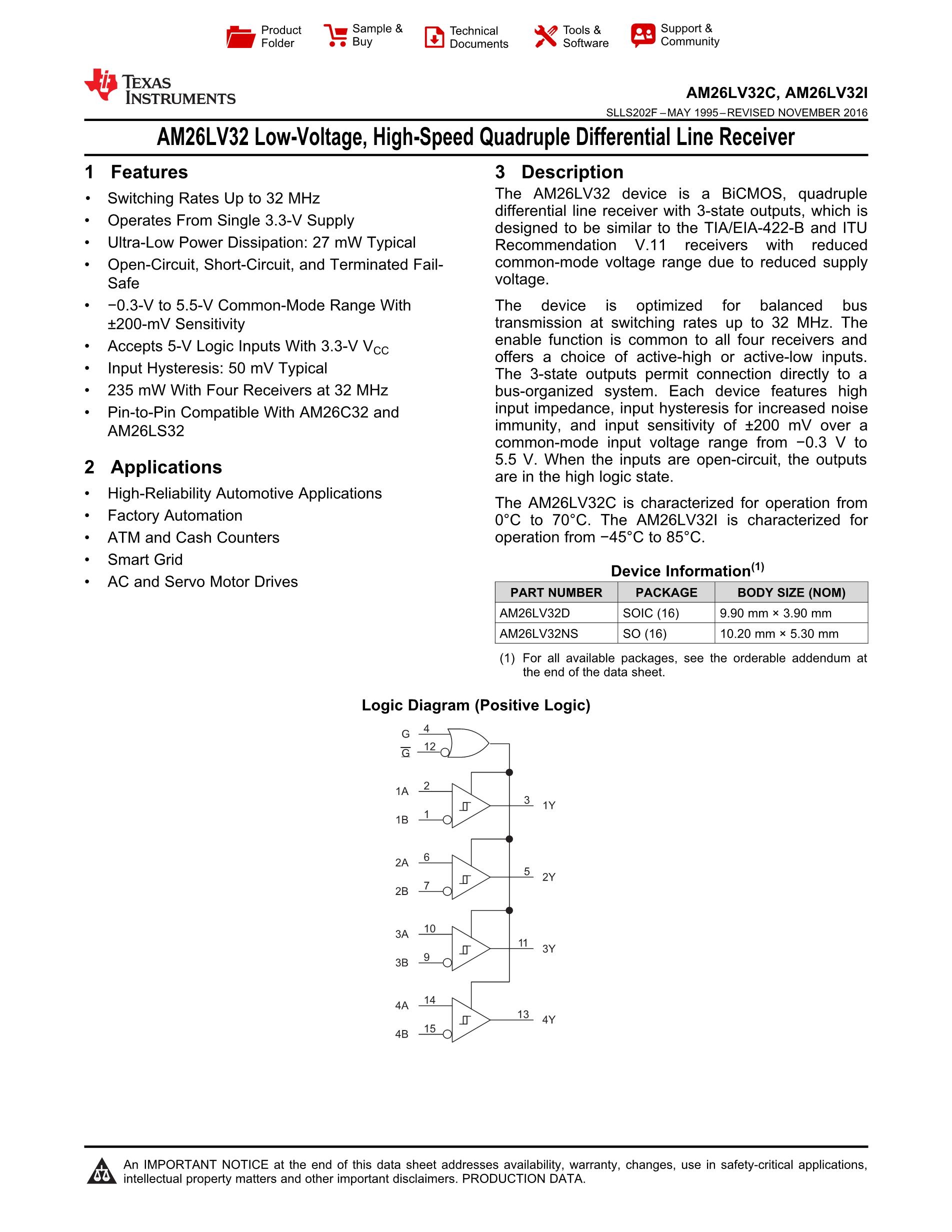 AM26LV32CD's pdf picture 1