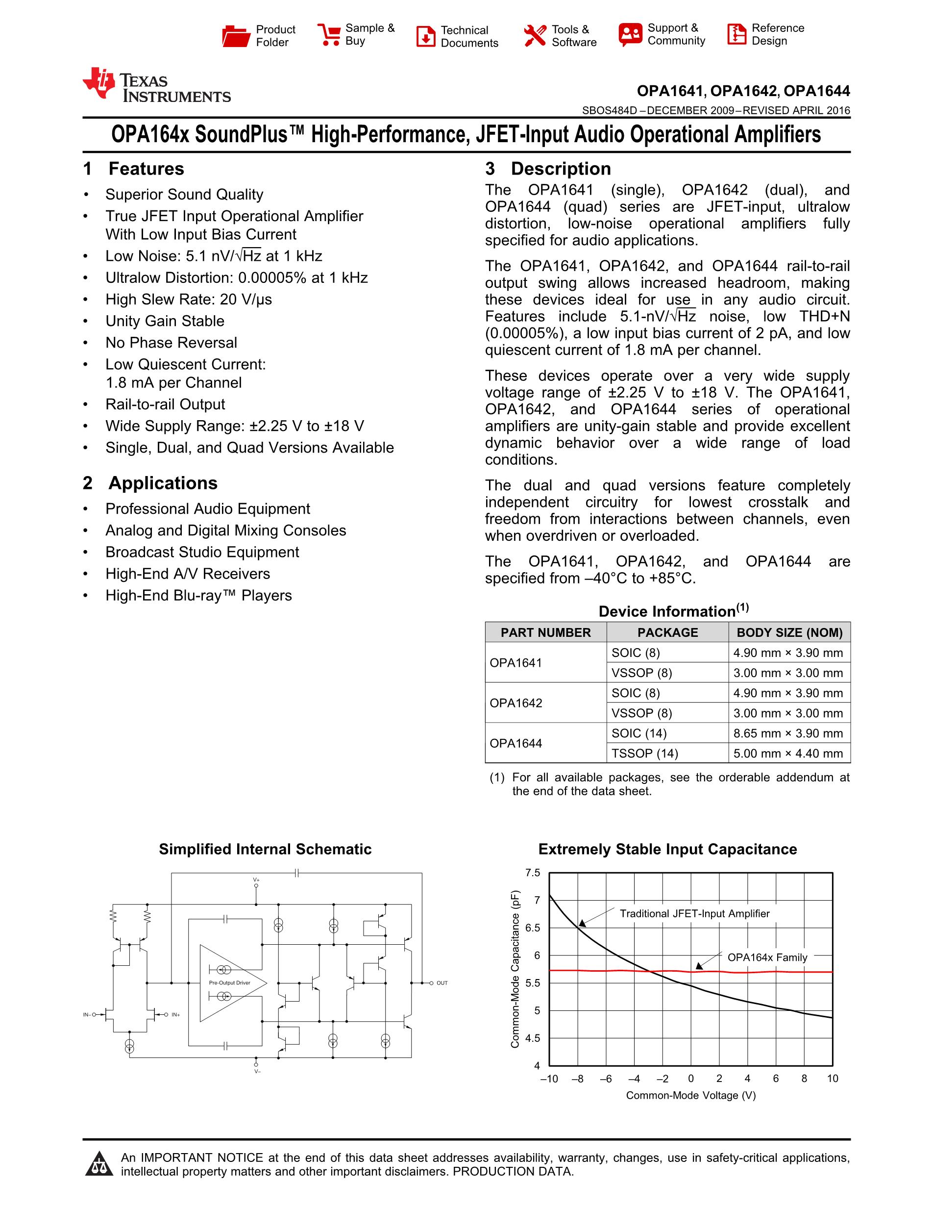 OPA1641AIDR's pdf picture 1