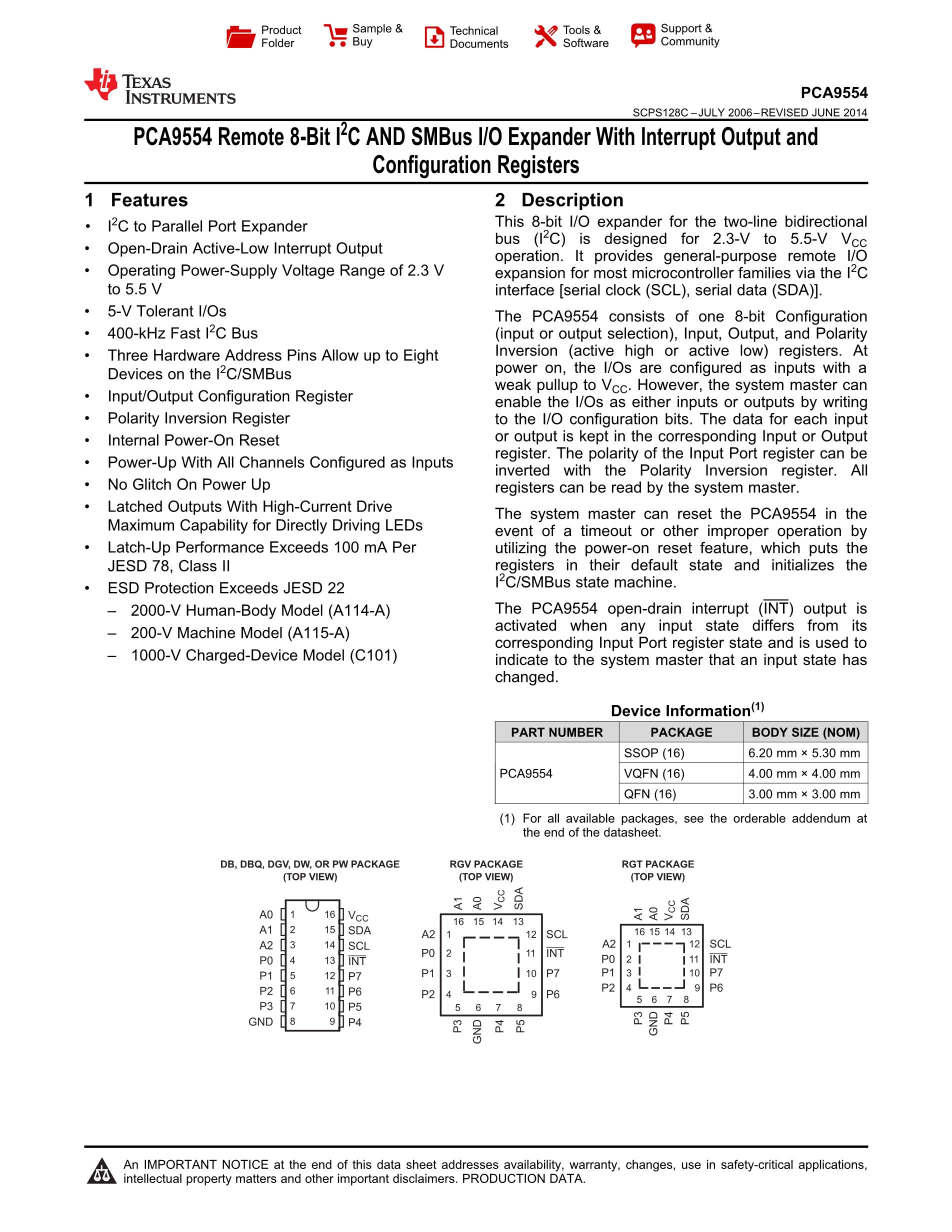 PCA9557BS,118's pdf picture 1