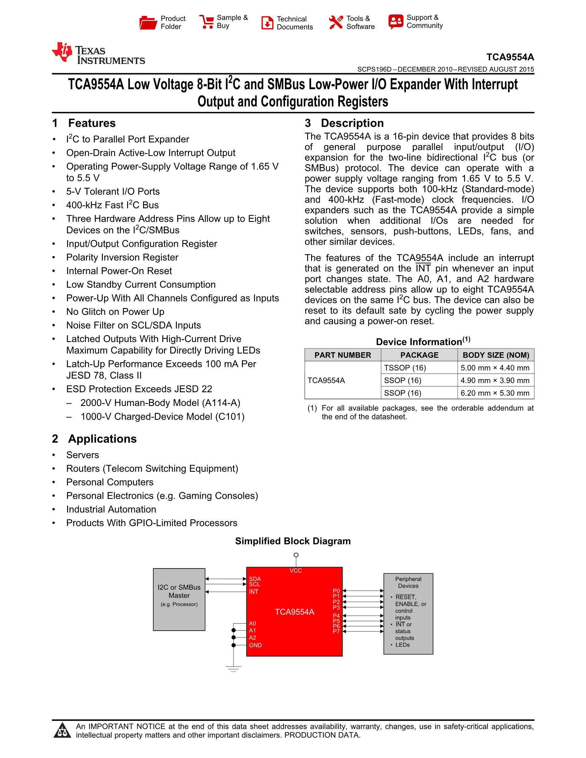TCA9555RTWR's pdf picture 1