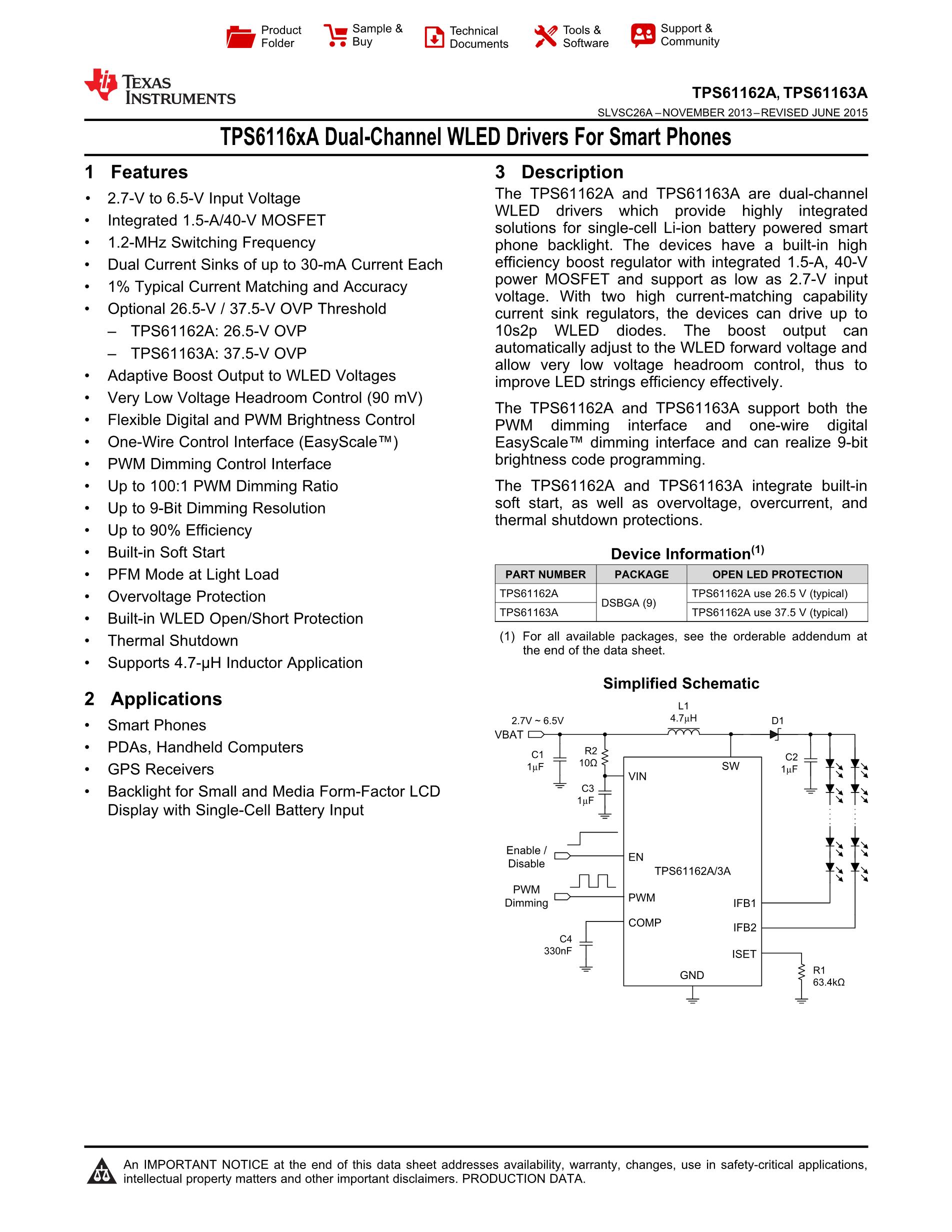 TPS61169DCKR's pdf picture 1