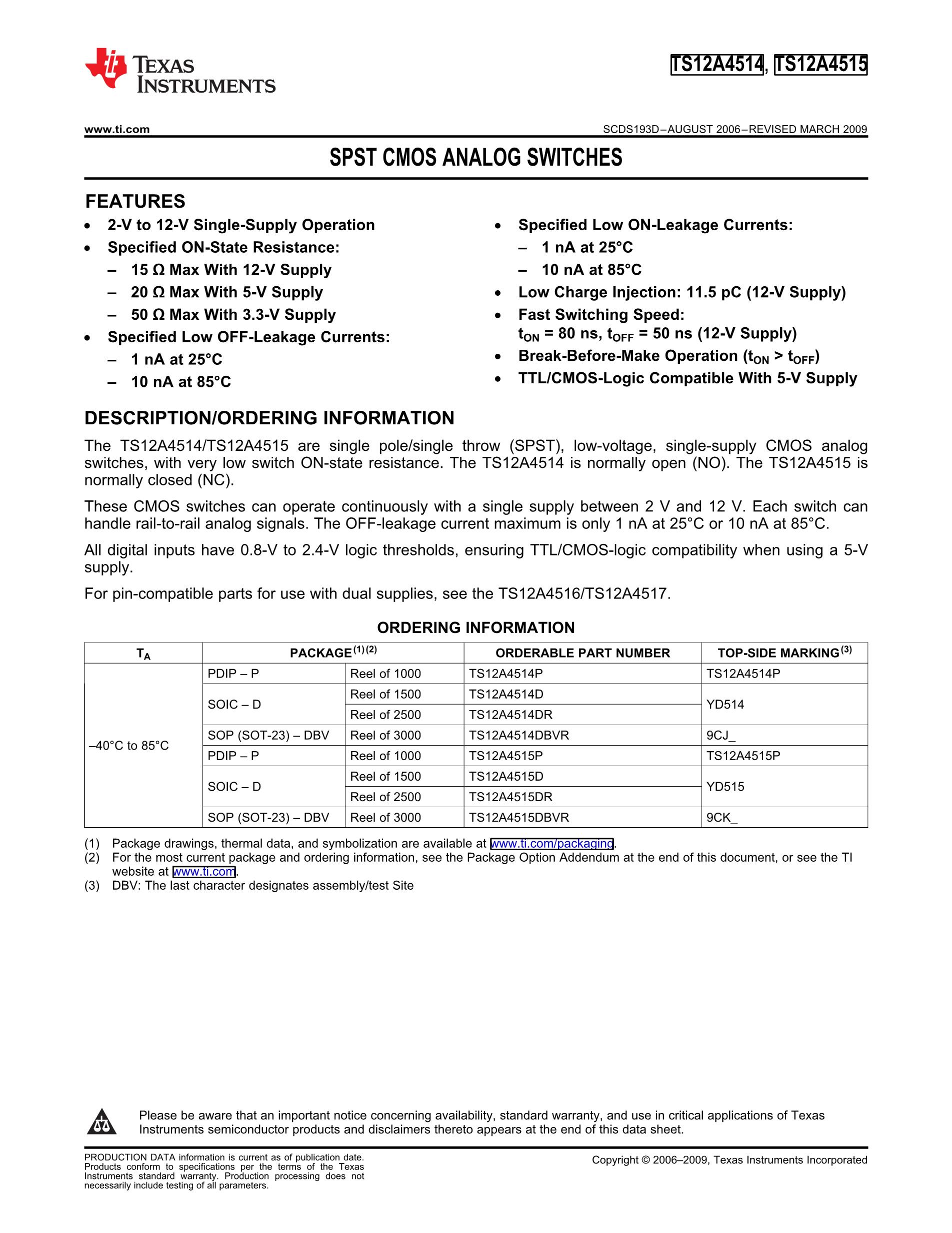 TS12A4514DR's pdf picture 1