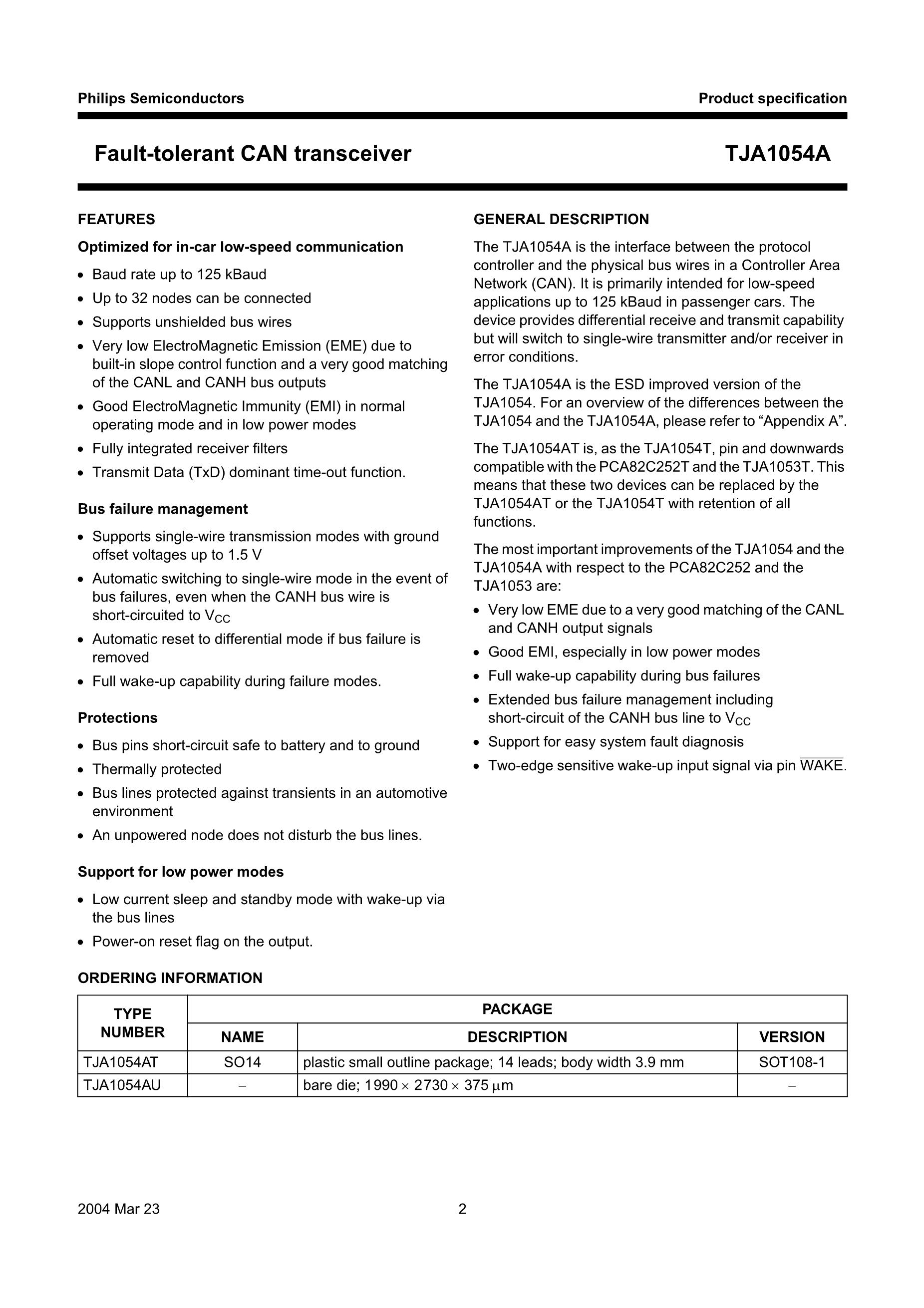 TJA1051T/3's pdf picture 2