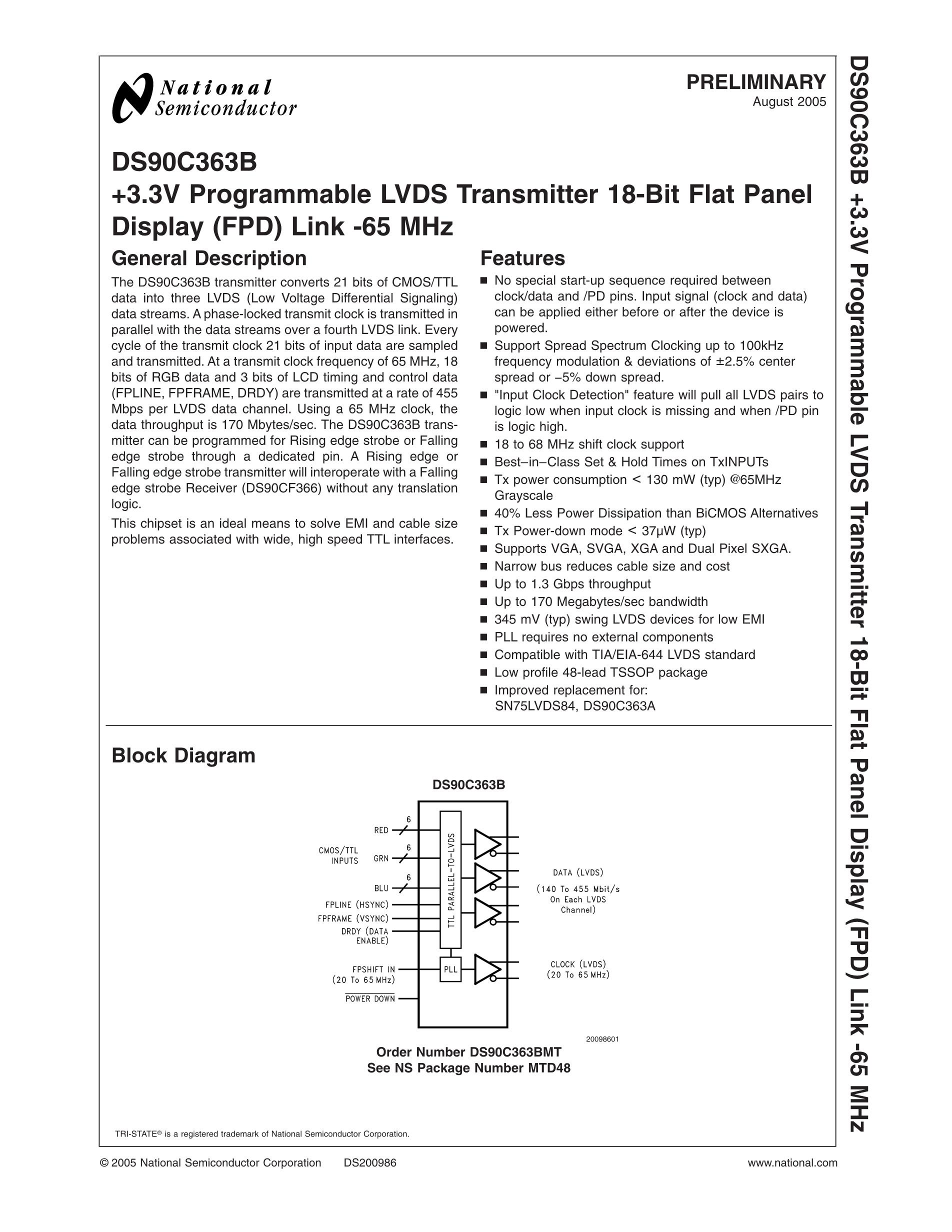DS90C365AMTX/NOPB's pdf picture 1