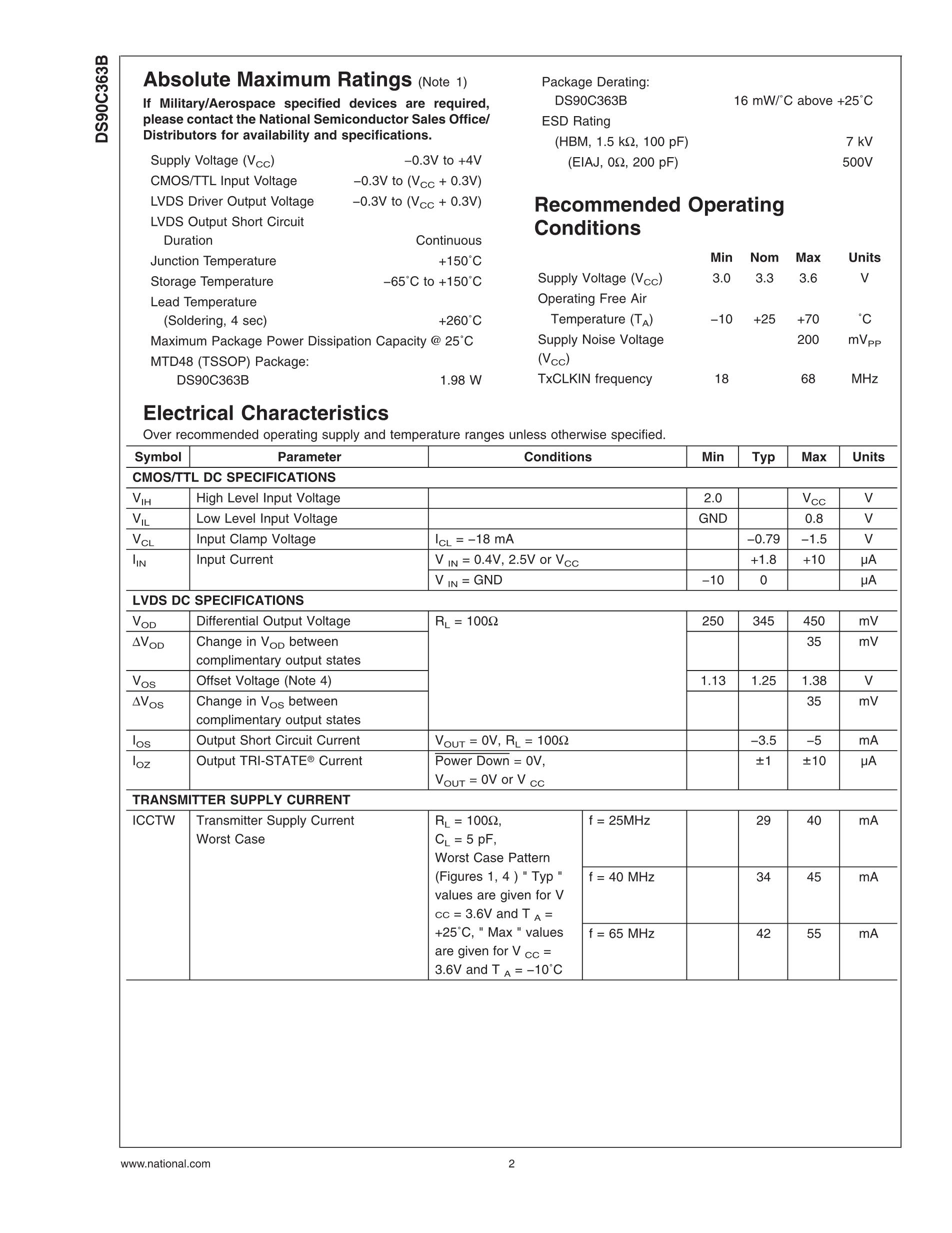 DS90C365AMTX/NOPB's pdf picture 2