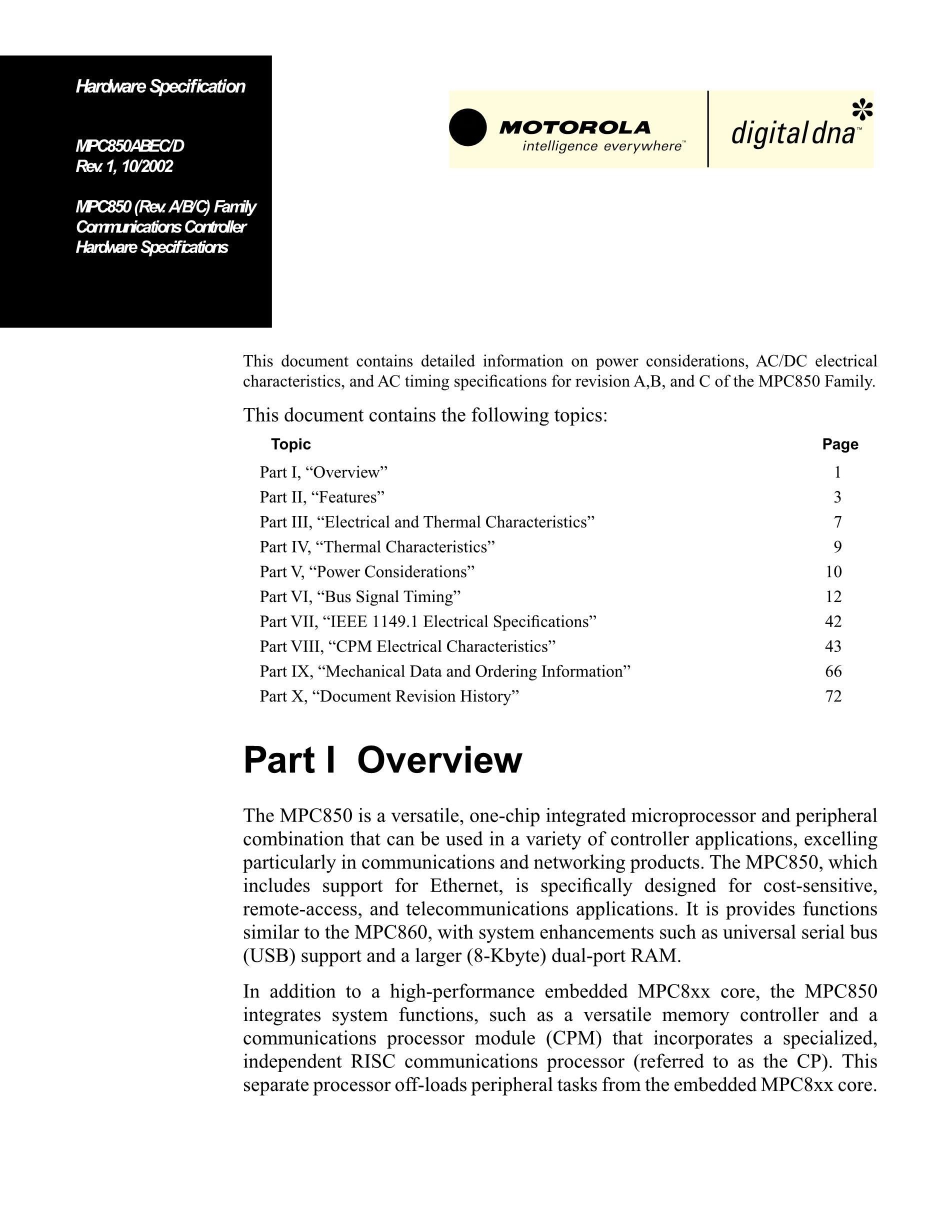 XPC850SRCZT50BU's pdf picture 1