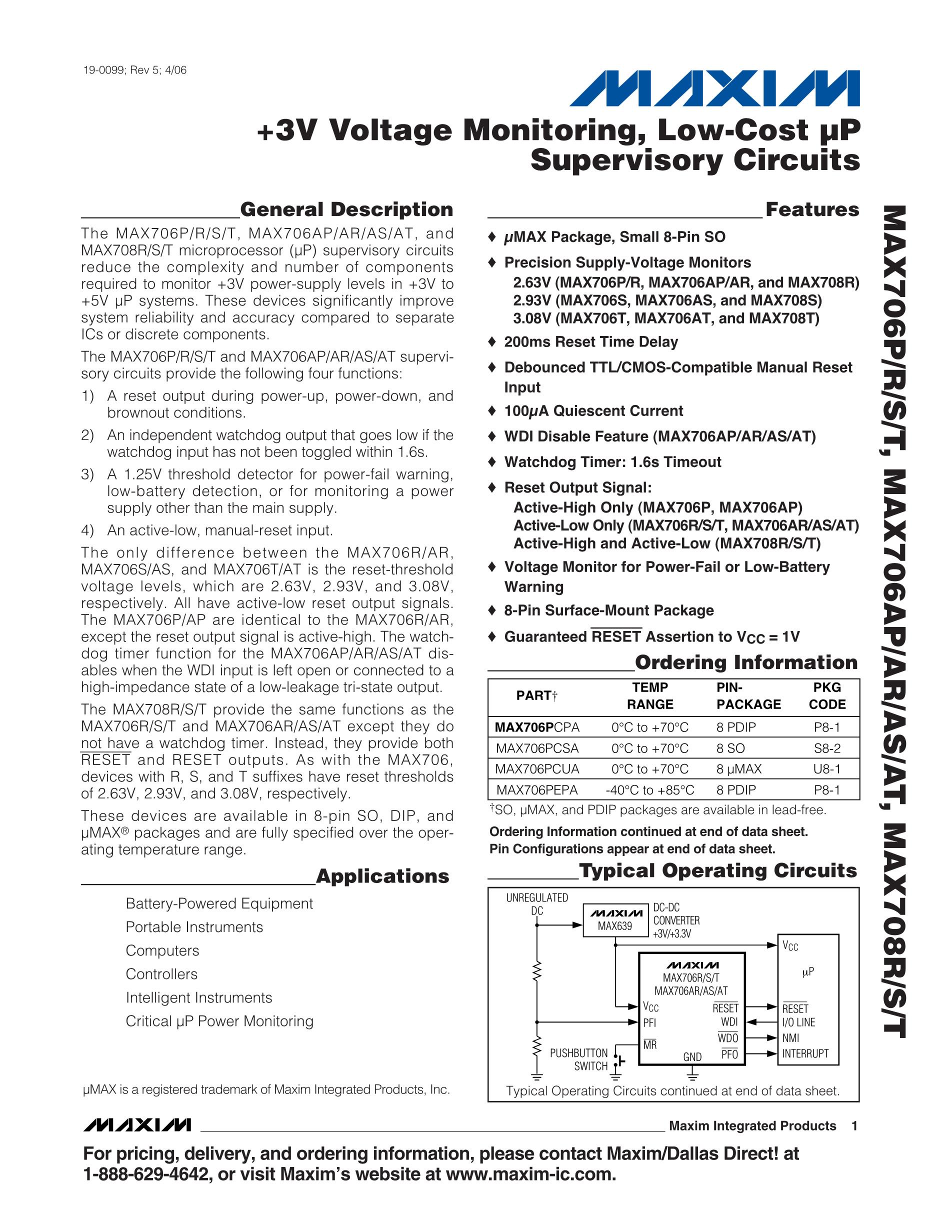 MAX708TESA+T's pdf picture 1