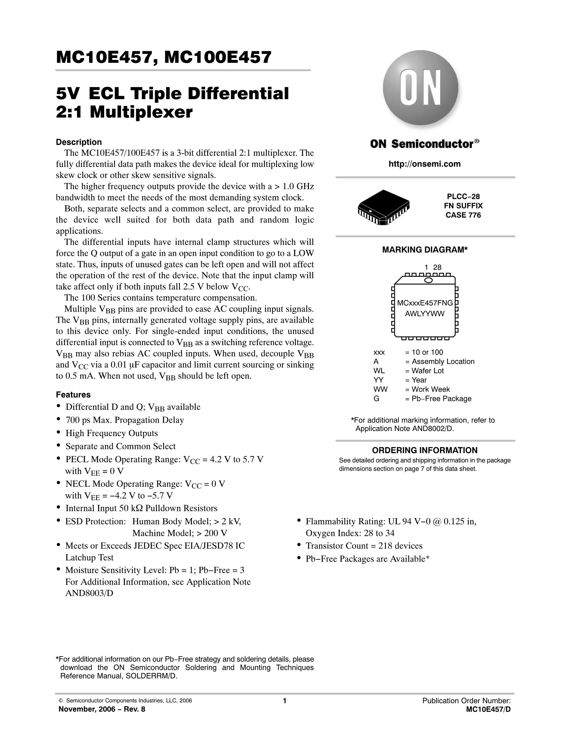 MC100EL16DTG's pdf picture 1