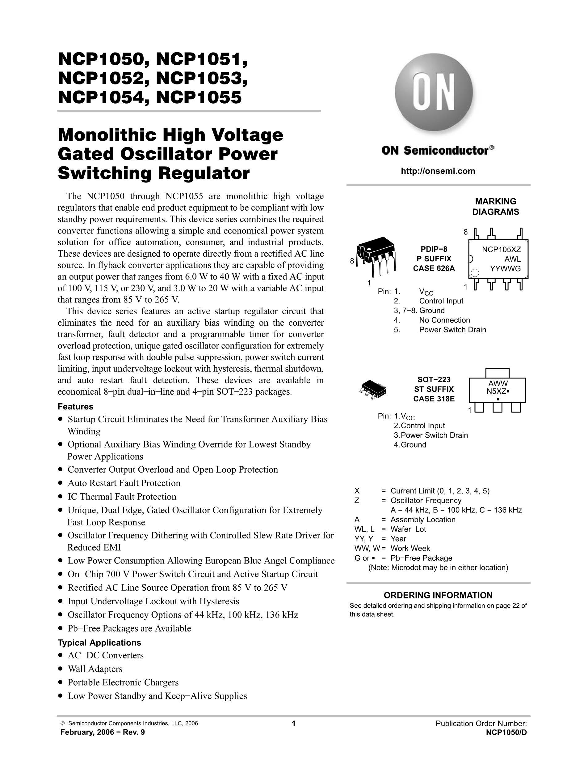 NCP1052P100's pdf picture 1