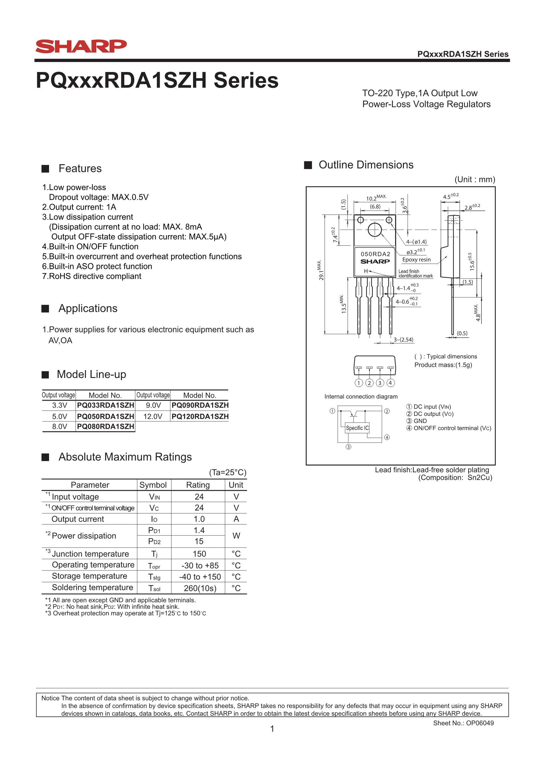 SHARP LQ9D001's pdf picture 1