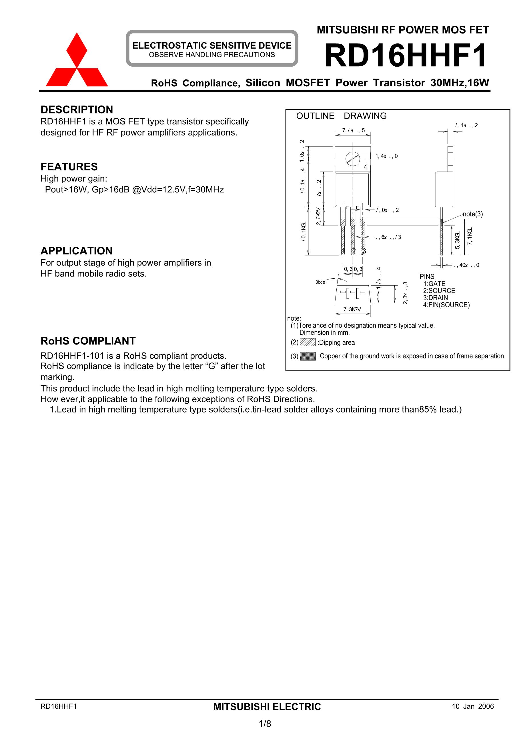 RD16HHF1,RD16HHF1-501's pdf picture 1