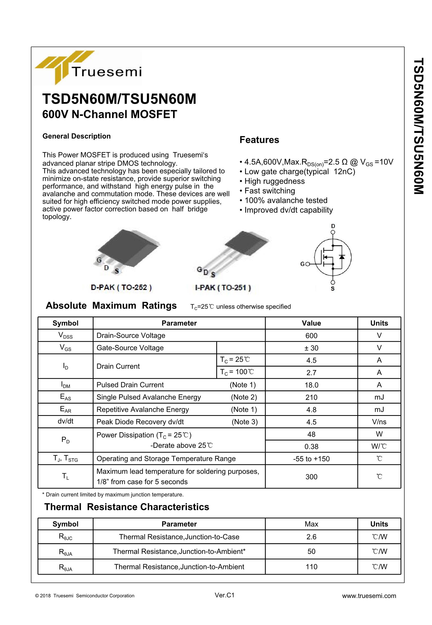 TSD5N60M 5A 600V's pdf picture 1