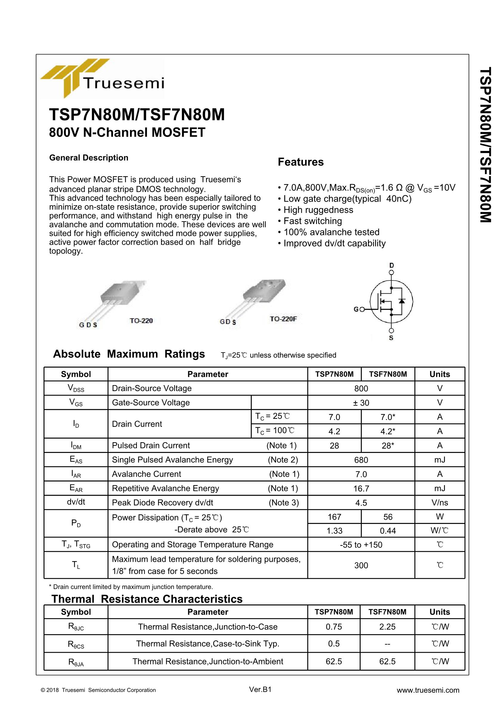 TSF7N80M 7A800V's pdf picture 1