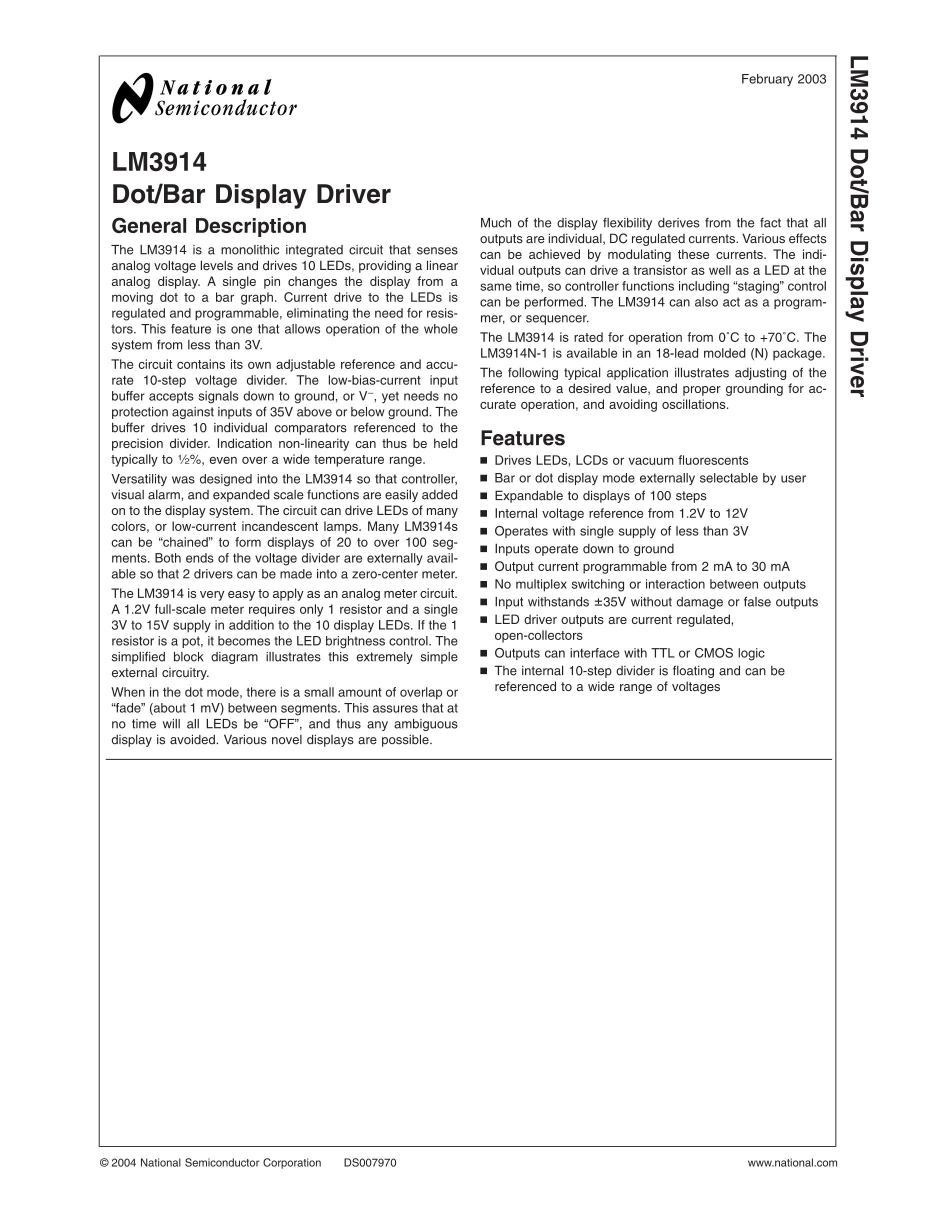 LM3914N-1/NOPB's pdf picture 1