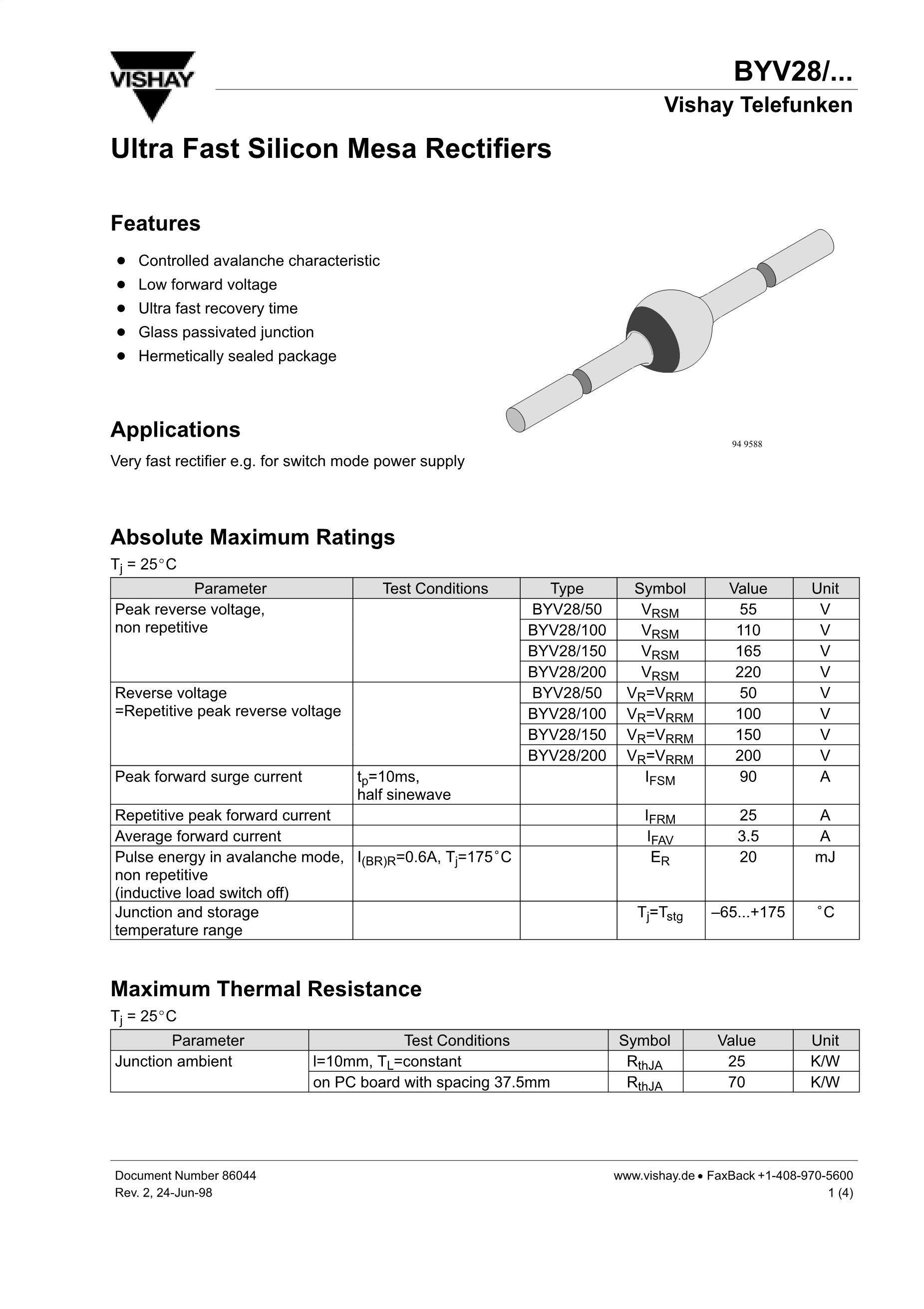 BYV28-600 BYV28's pdf picture 1