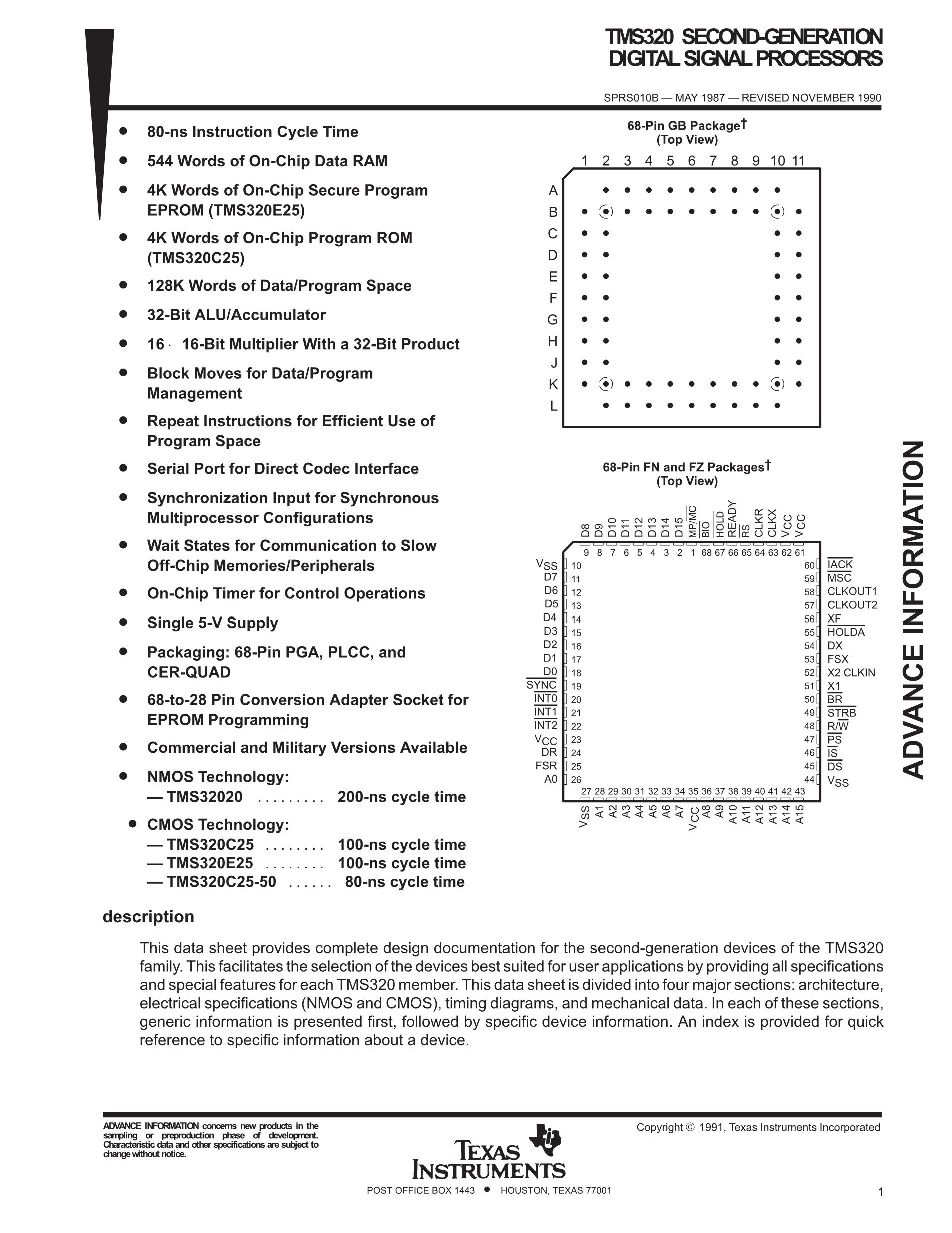 TMS320C6211BGFN167's pdf picture 1