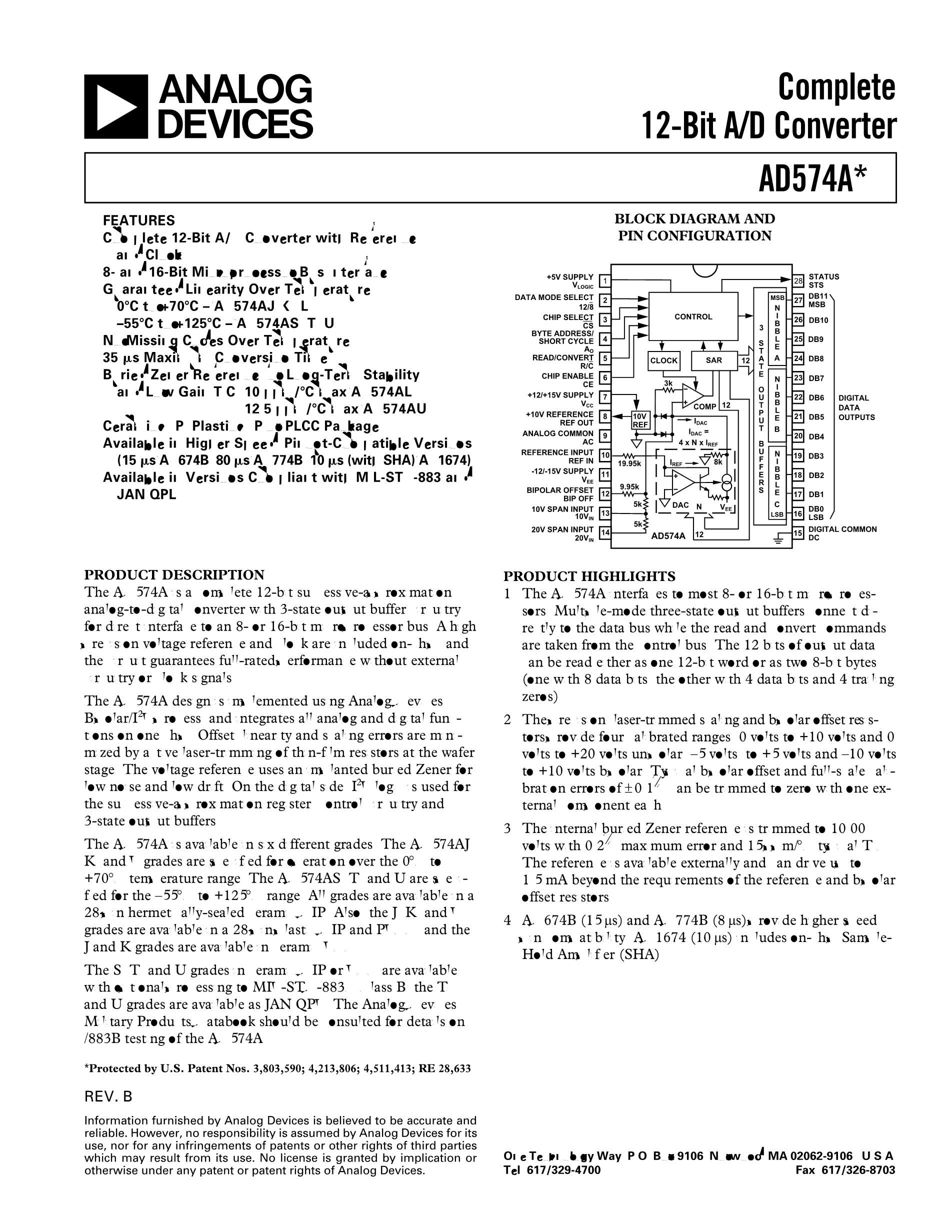 AD574AKD's pdf picture 1