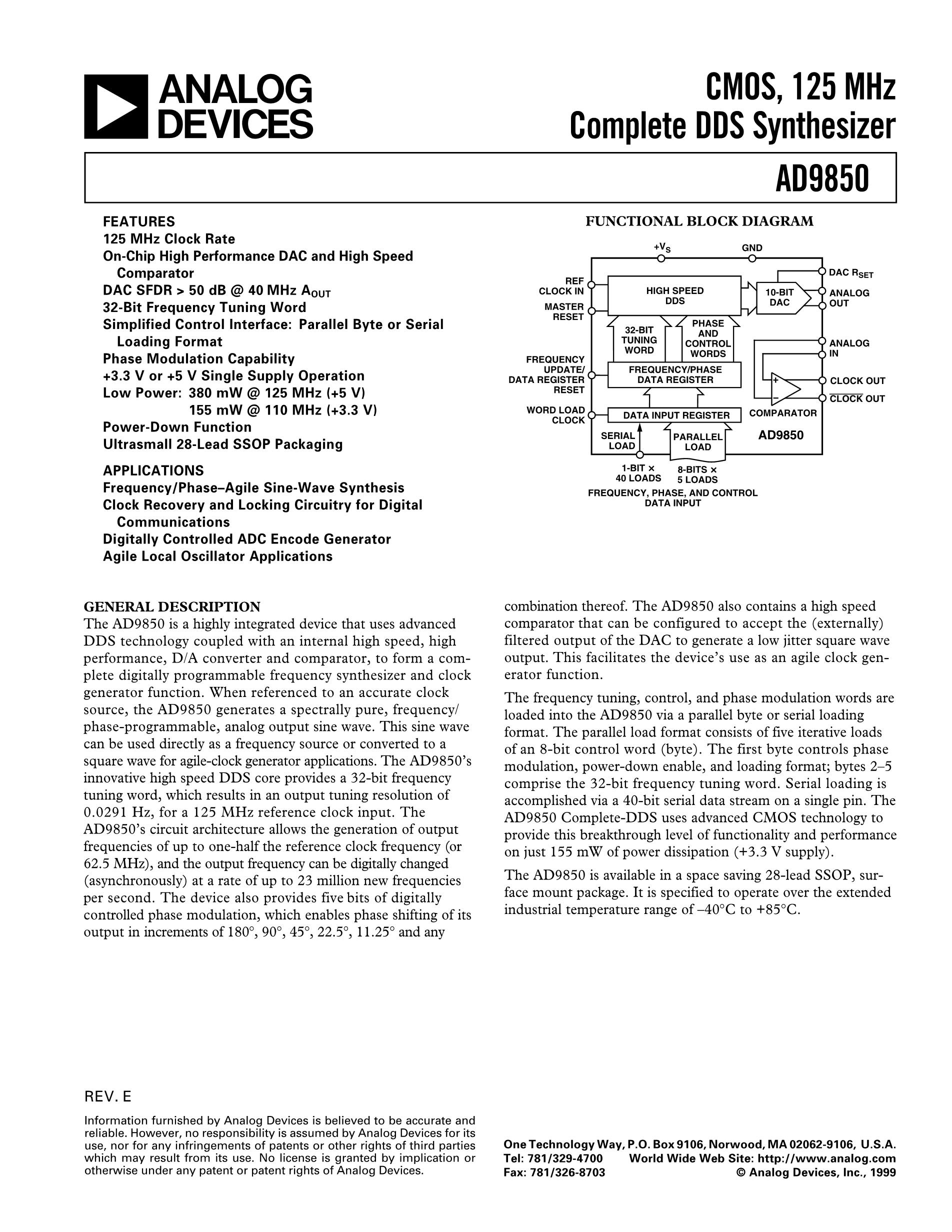 AD9850BRSZ-REEL's pdf picture 1
