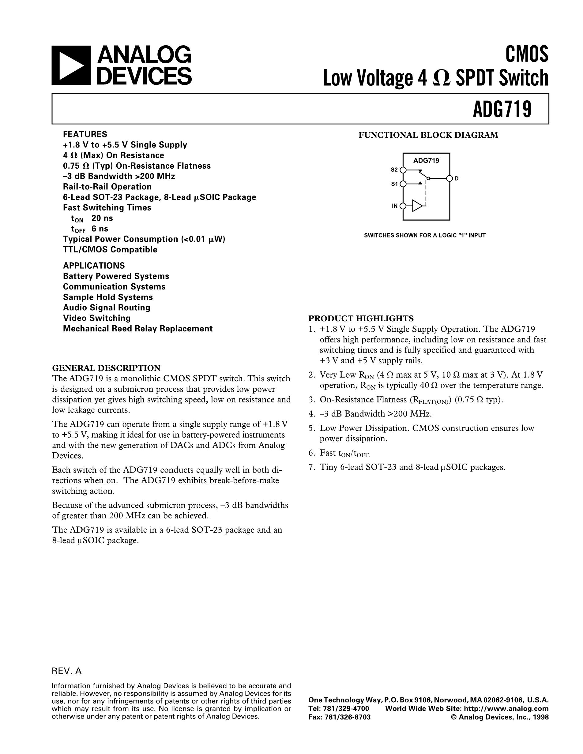 ADG719BRTZ-500RL7's pdf picture 1