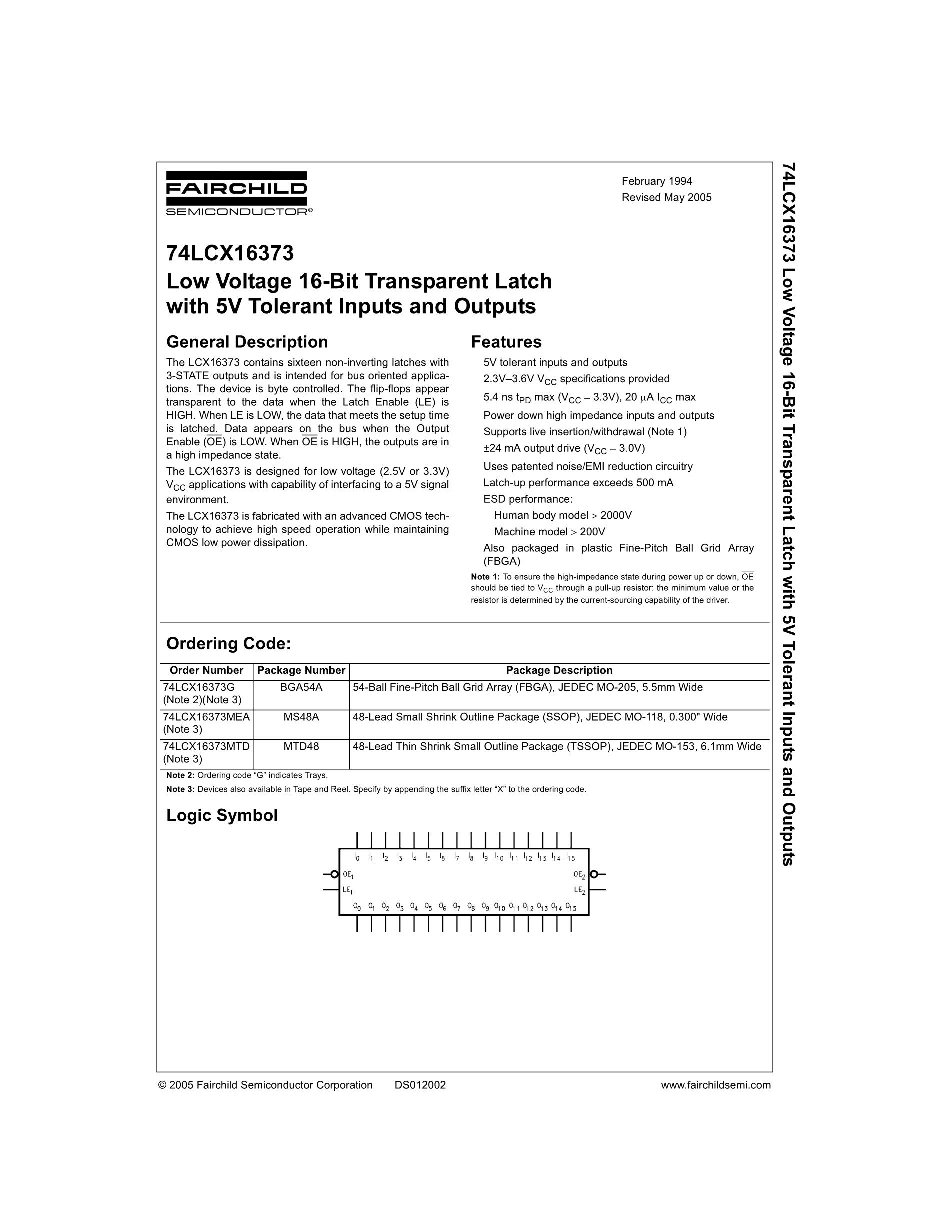 74LCX162244MTD's pdf picture 1