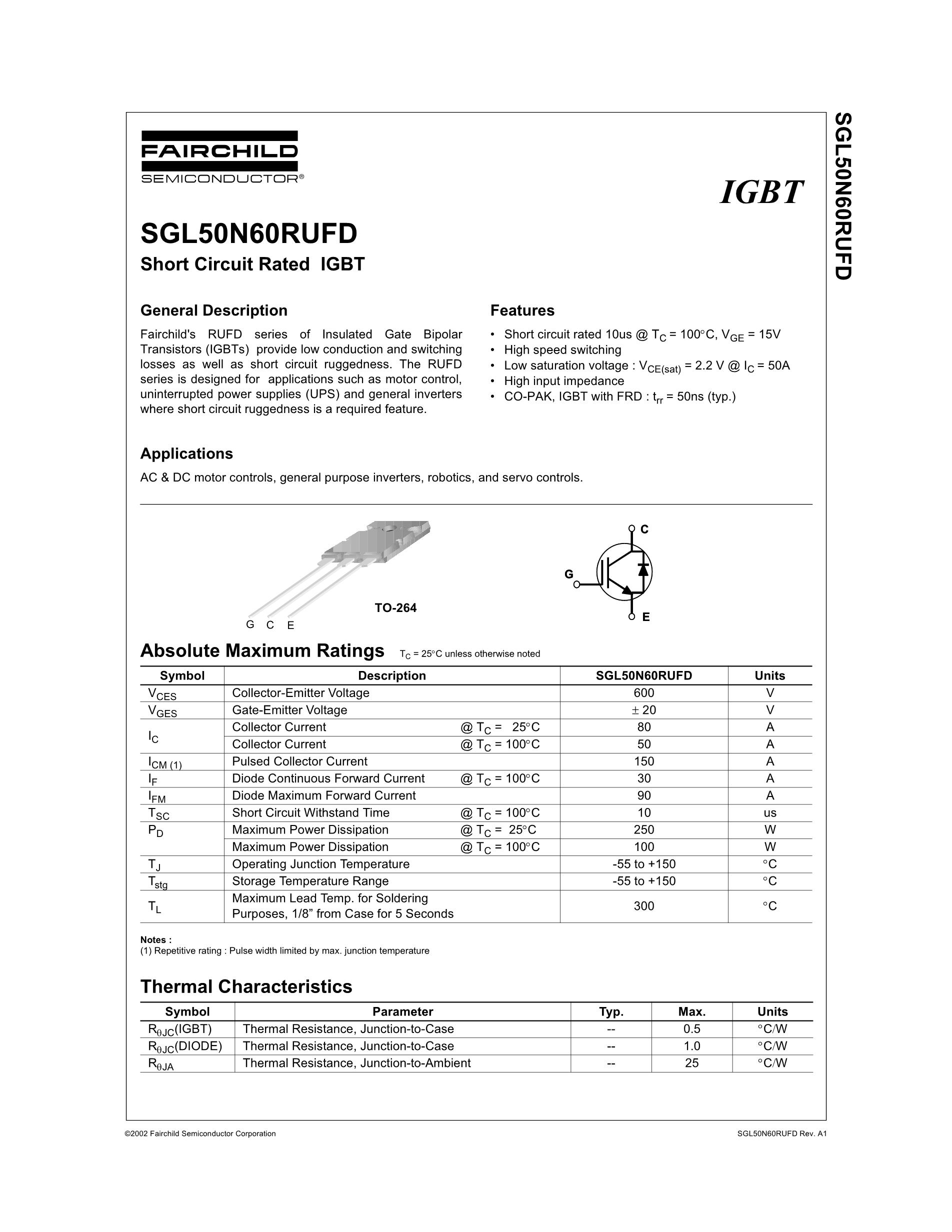 SGL50N60RUFD's pdf picture 1