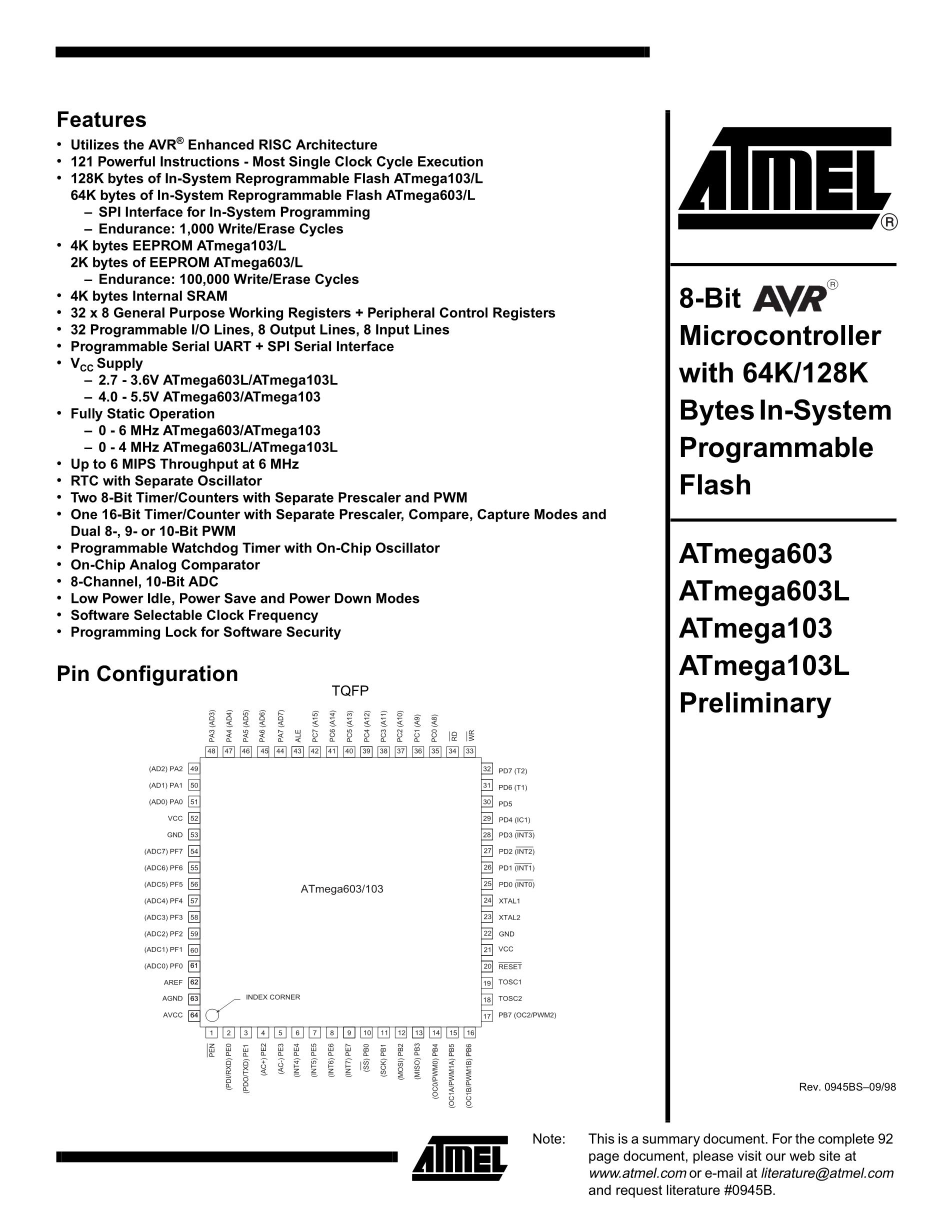 ATMEGA48-20AU's pdf picture 1